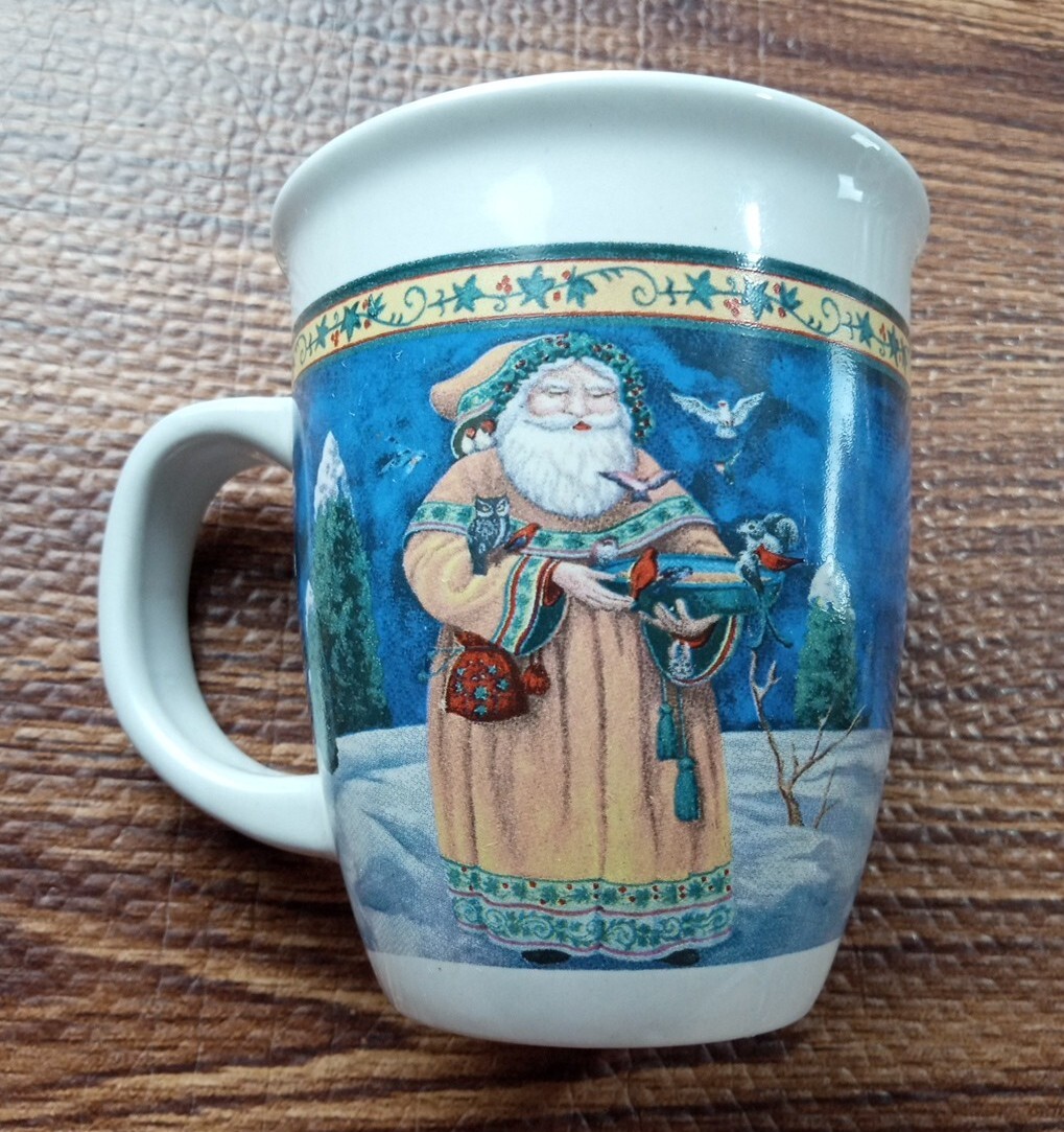 Christmas Coffee Mug Saint Nicholas Feeding Birds Coffee Mug Royal Norfolk.