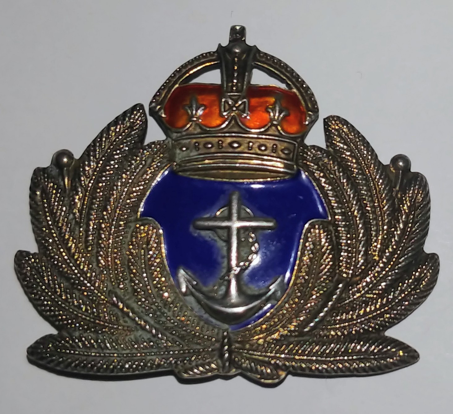 CANADA WW2  BIRKS STERLING ROYAL CANADIAN NAVY OFFICER LARGE SWEETHEART PIN