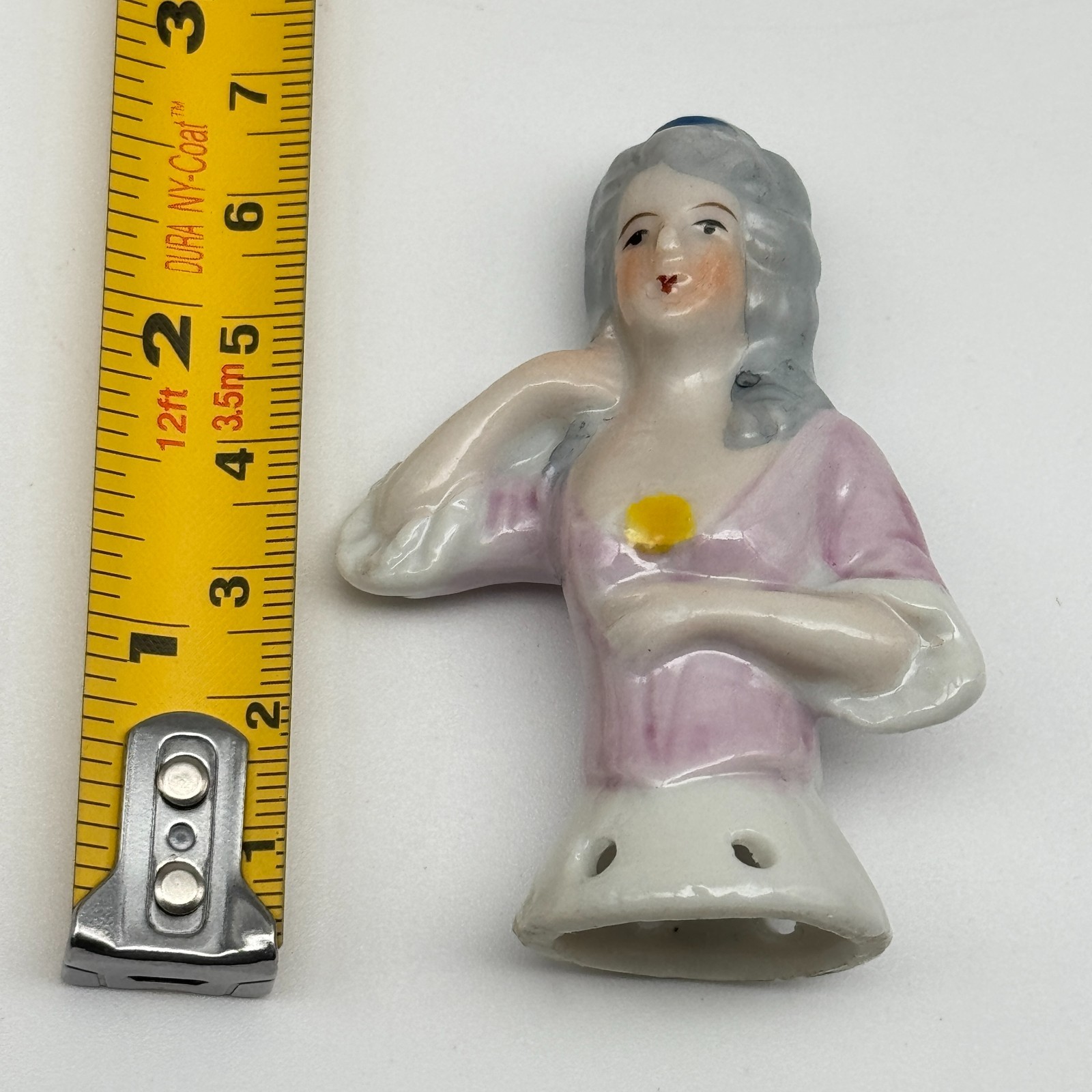 Vintage 1920s Porcelain Half Doll Pin Cushion Lady Pink Dress Made in Japan 3 Vintage 1920s Porcelain Half Doll Pin Cushion Lady Pink Dress Made in Japan 3