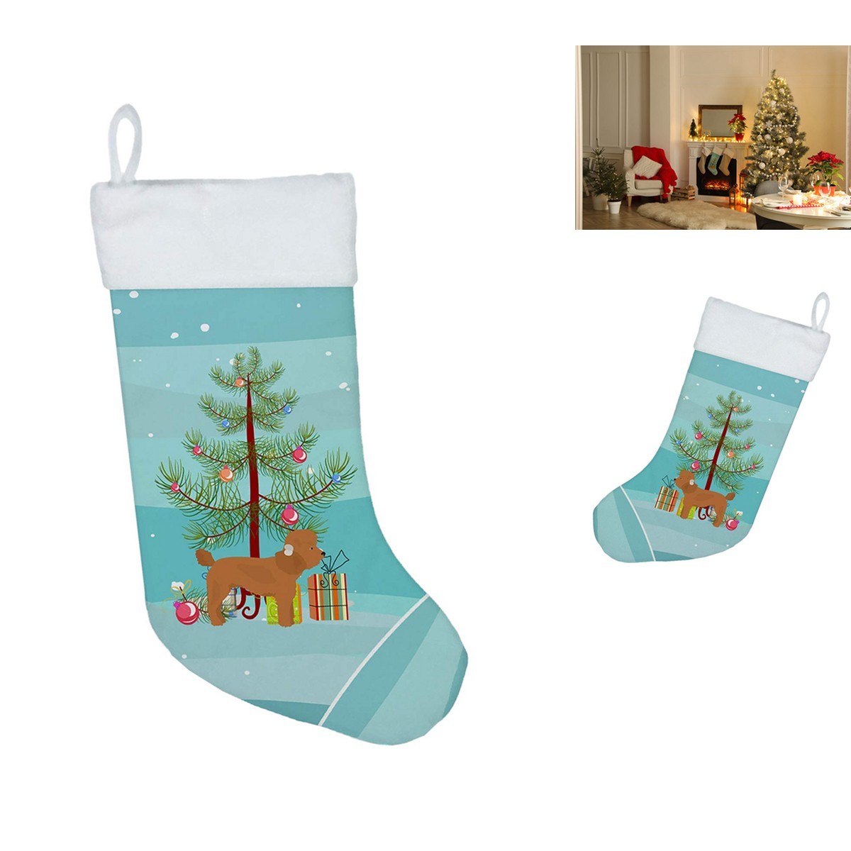 Caroline's Treasures CK3479CS Toy Poodle Christmas Stocking Caroline's Treasures CK3479CS Toy Poodle Christmas Stocking