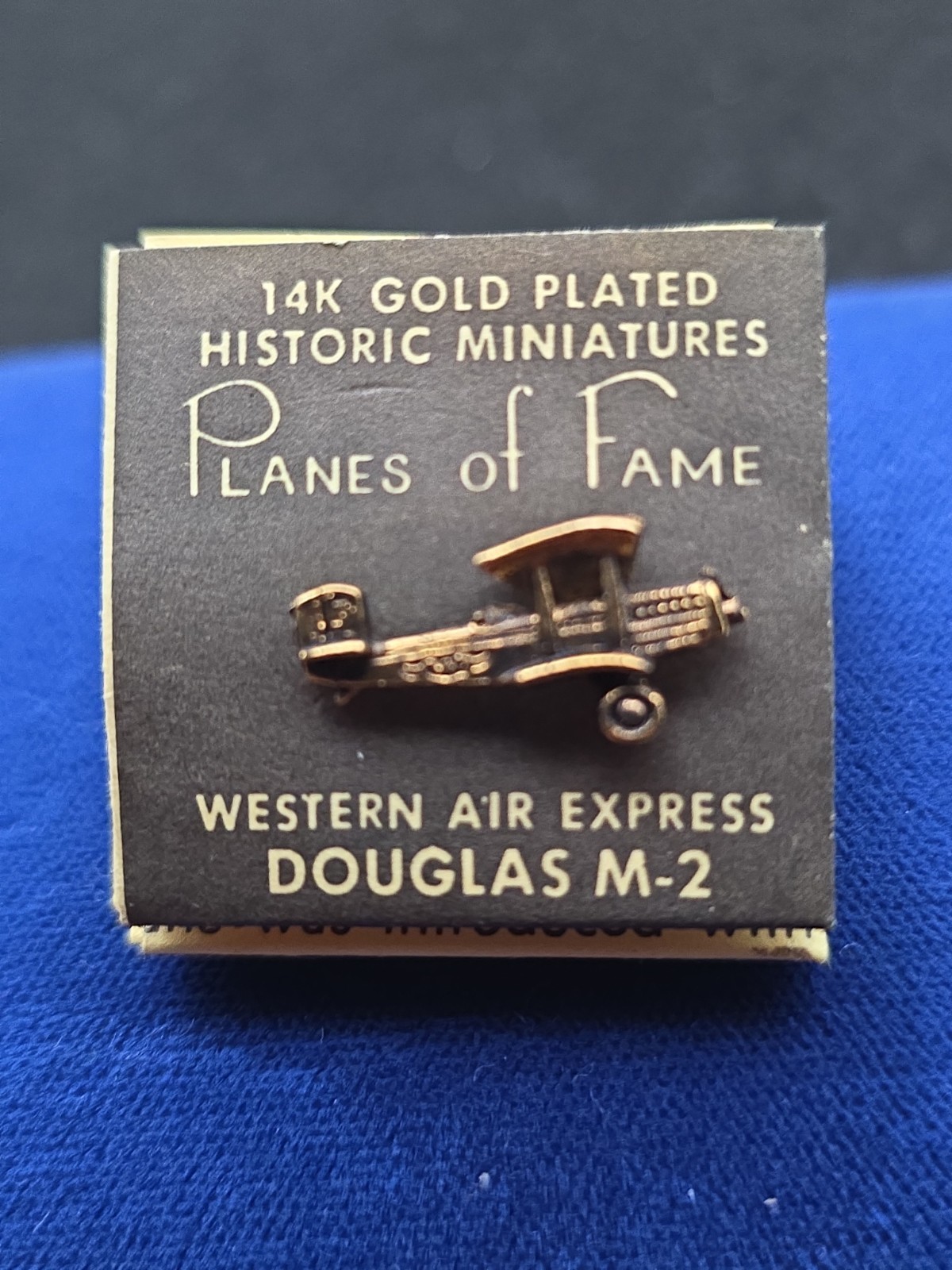 Western Air Express M2 Planes Of Fame 14k Gold Plated Micro Cast 1971 Lapel Pin