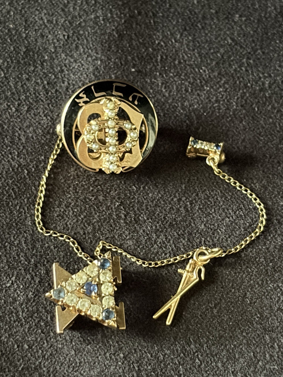 Rare 1966 10kt Gold Gamma Phi Beta/Delta Chi Sorority Fraternity Couples Pin