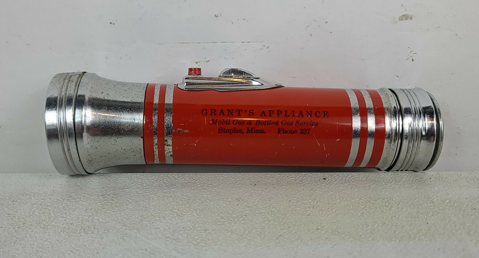Vintage Grant's Appliance Mobil Gas Staple, Minnesota Promo Warco Flashlight
