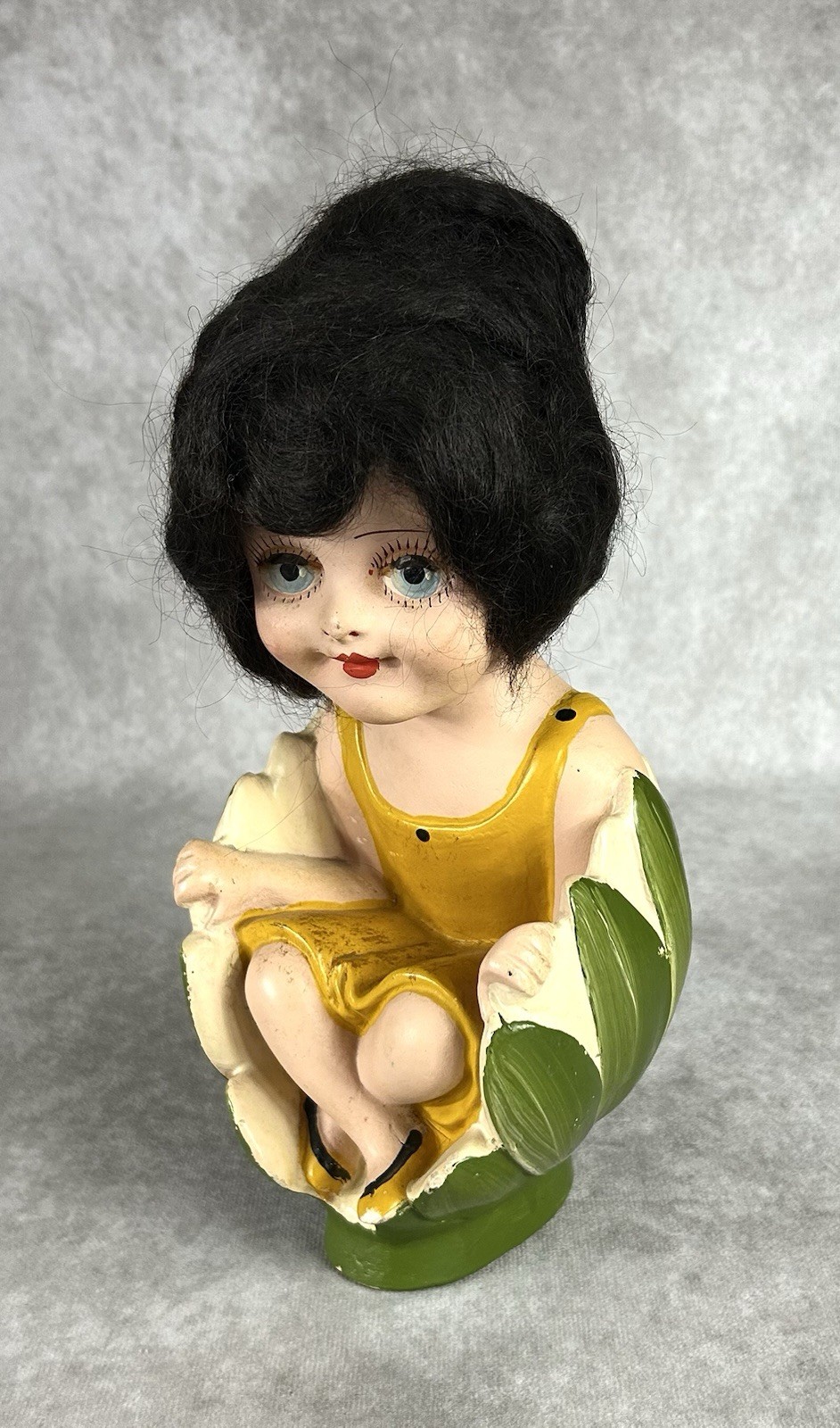 RARE 1919 Lily Of The Valley Chalkware Carnival Doll US Tent Awning Chicago 11”