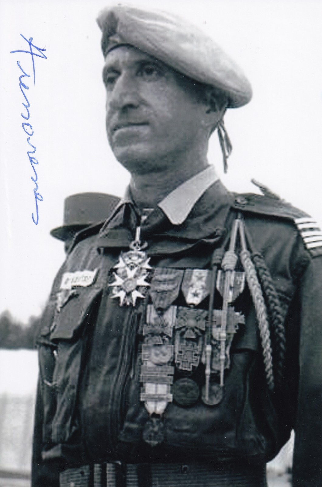 Paul Aussaresses Signed Autograph 4x6 Photo French Soldier Jumped Into Germany
