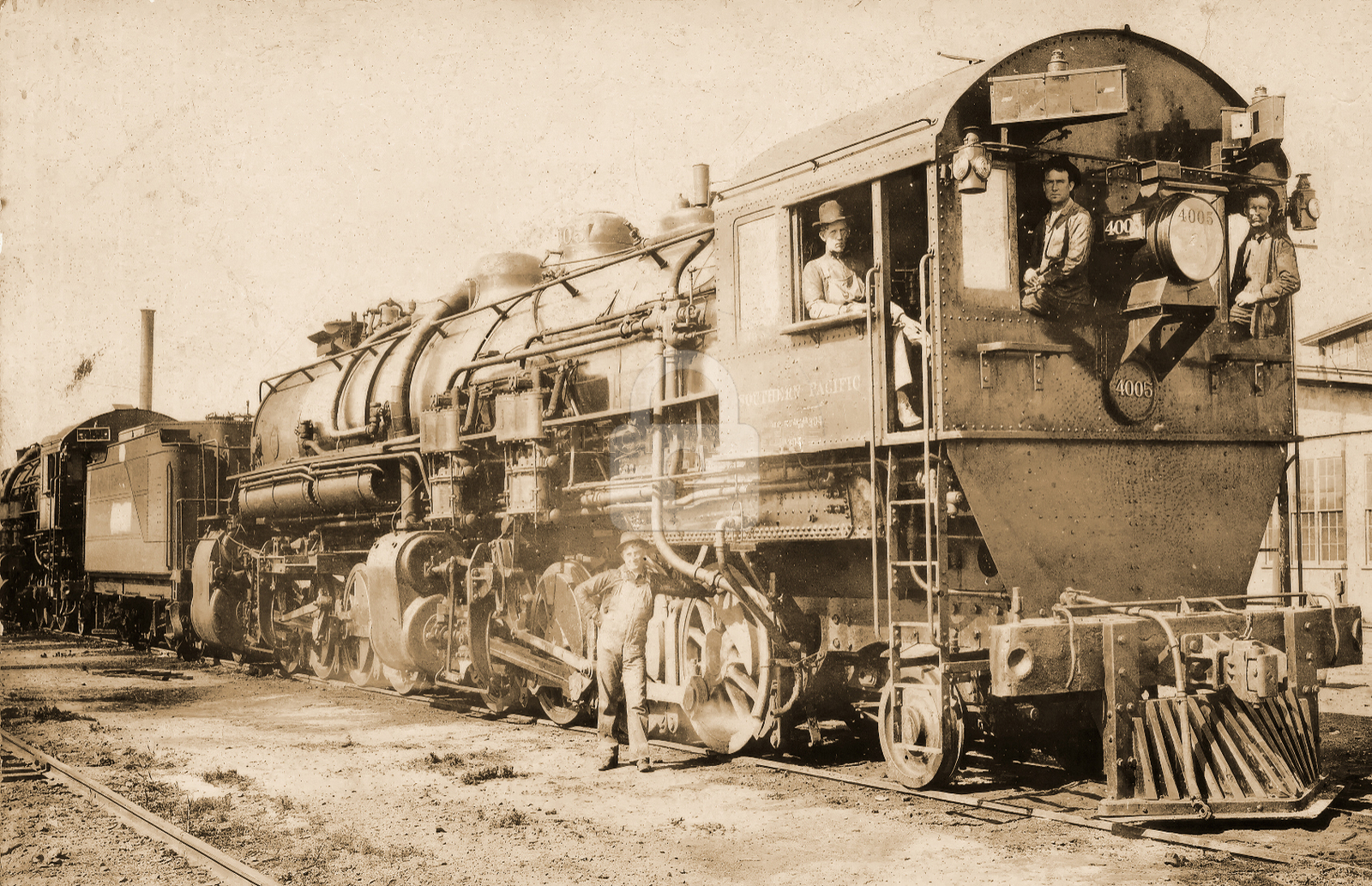 1910 Train Engine S Pacific nr Clipper Gap CA RPPC Photo Postcard COPY