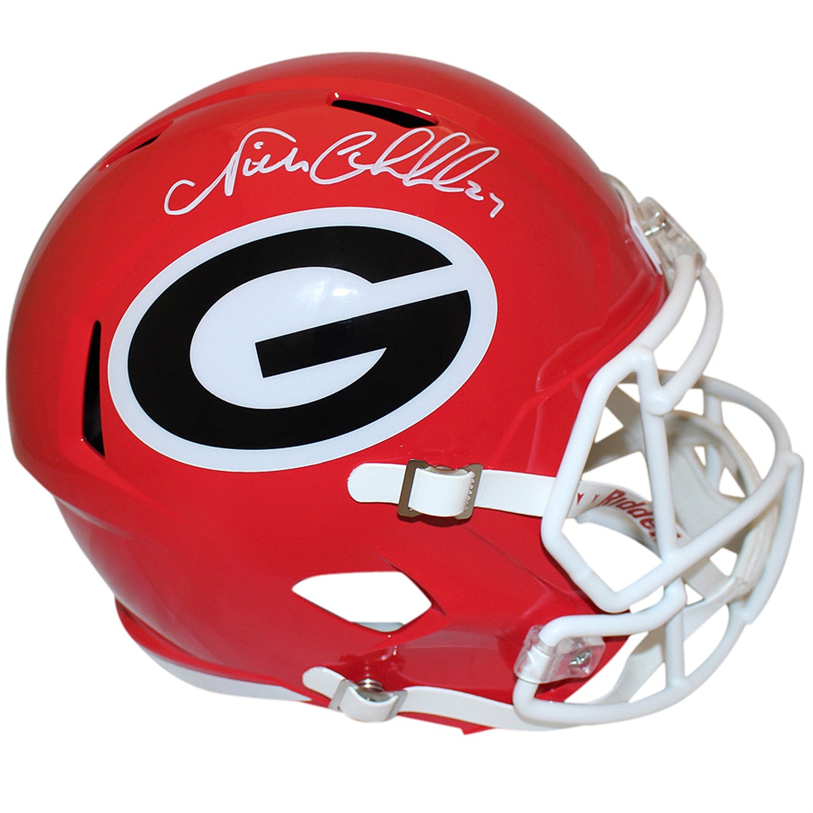 Nick Chubb Autographed Georgia Bulldogs Deluxe Full-Size Replica Helmet - Becket