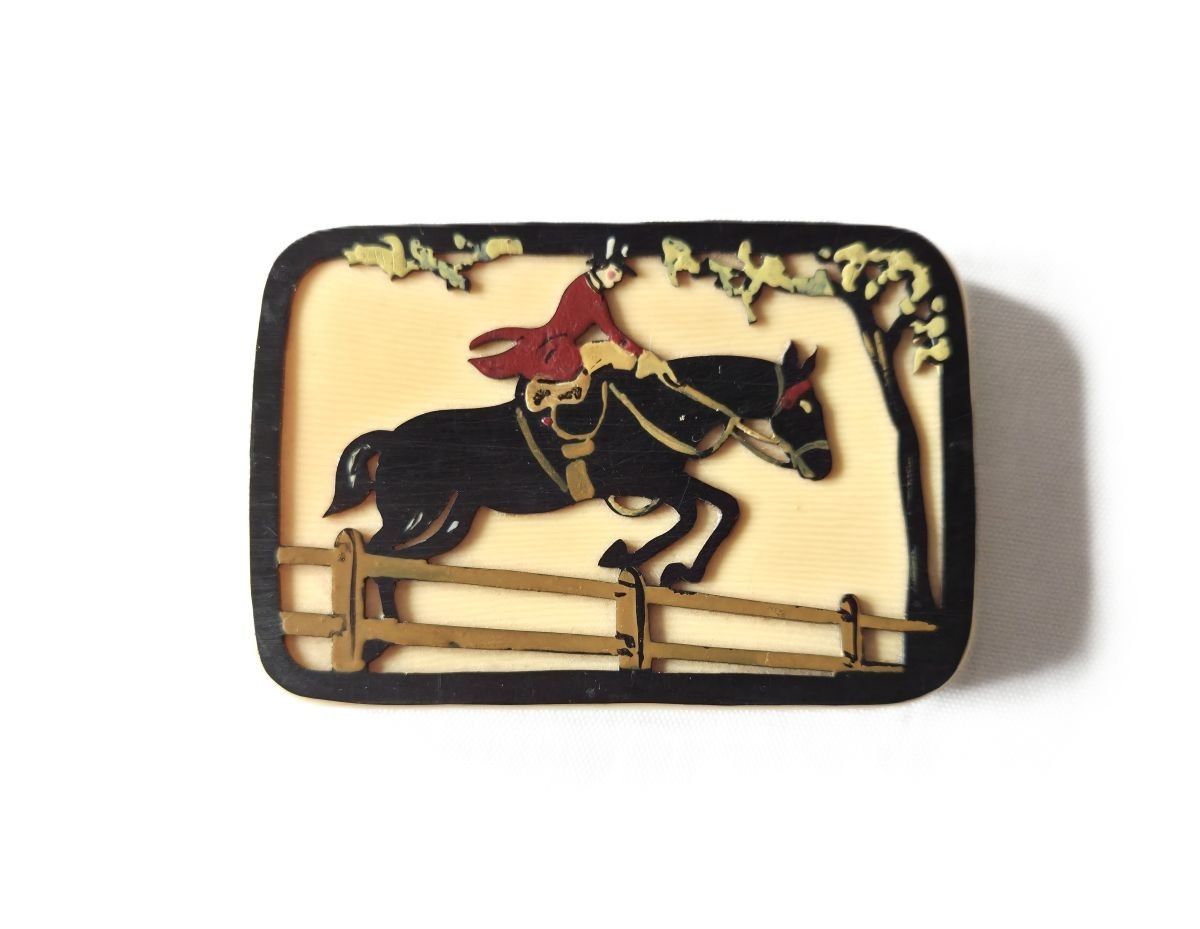Vintage Celluloid  Scenic Cigarette Match Box