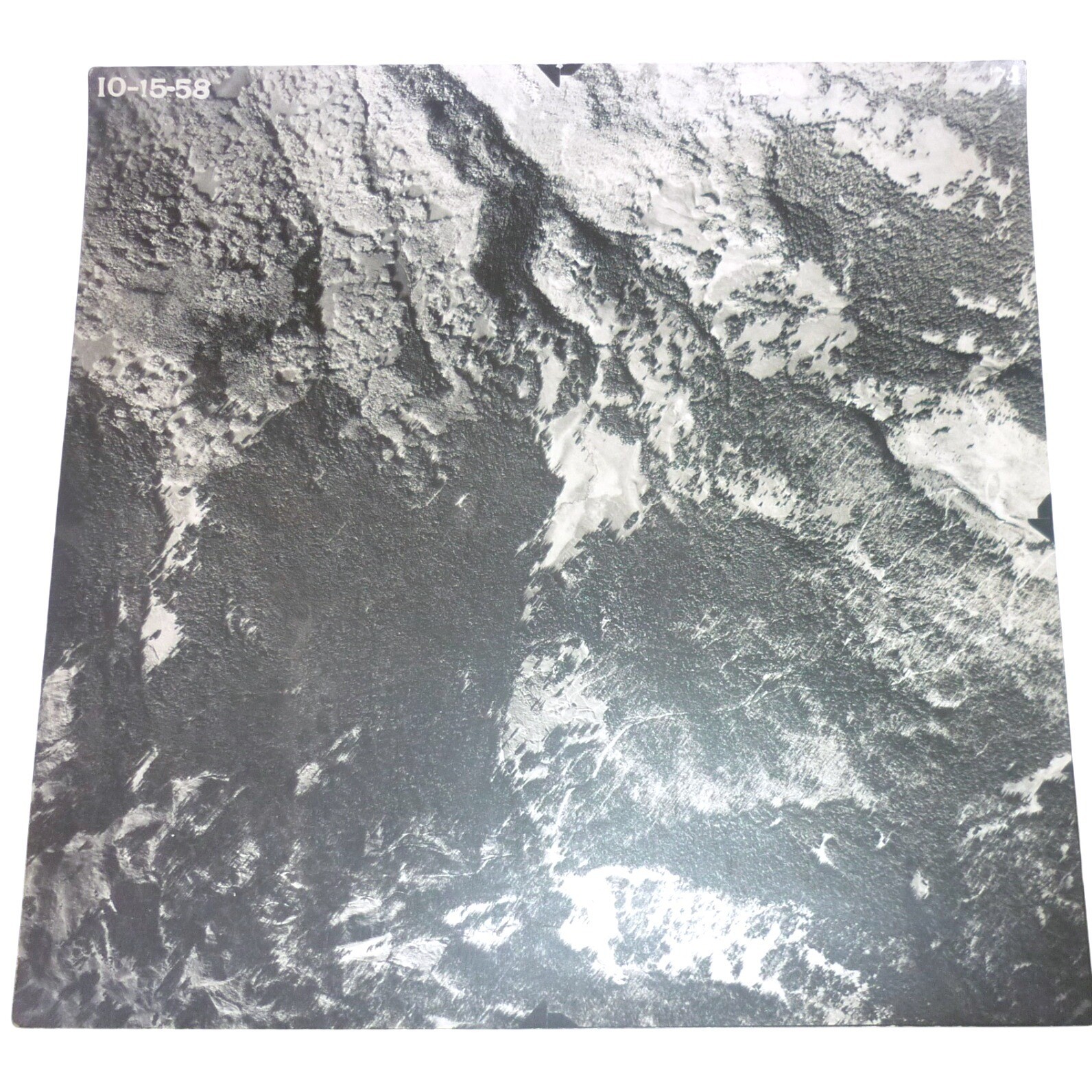 Vintage 1958 Aerial Photography Mountain Landscape Topographical Map Photo 9x9