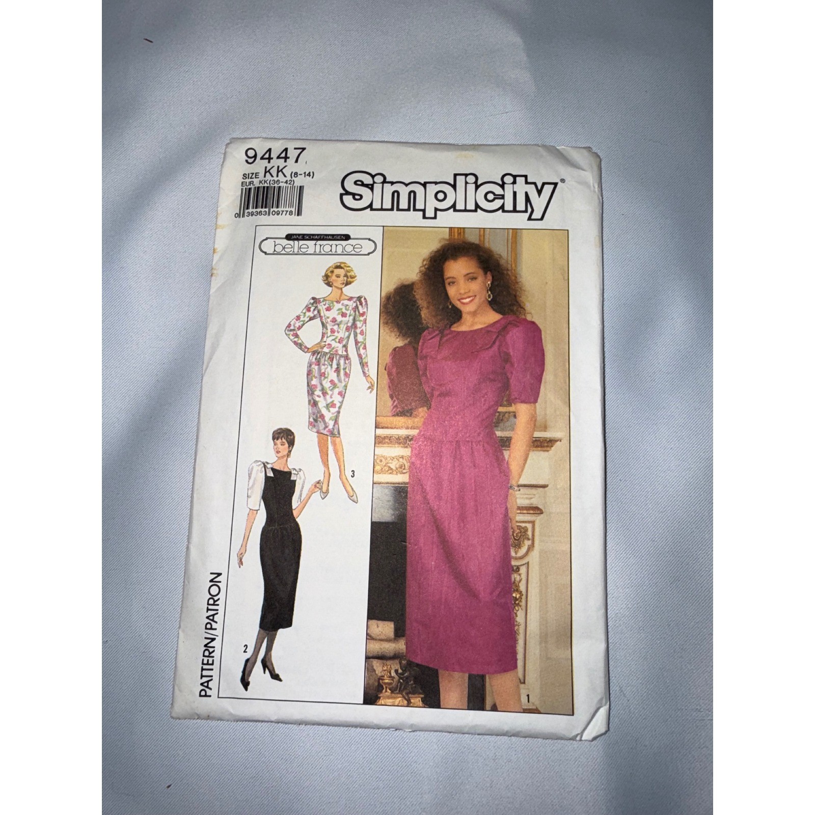 Simplicity 9447 Belle France Dress Sewing Pattern Size KK 8-14 Vintage 1989 Simplicity 9447 Belle France Dress Sewing Pattern Size KK 8-14 Vintage 1989
