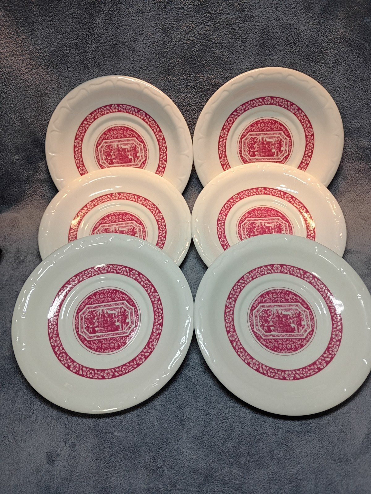Vintage German Porcelain Saucers (3),Heinrich For Rudesheimer Kaffee, 6.5”