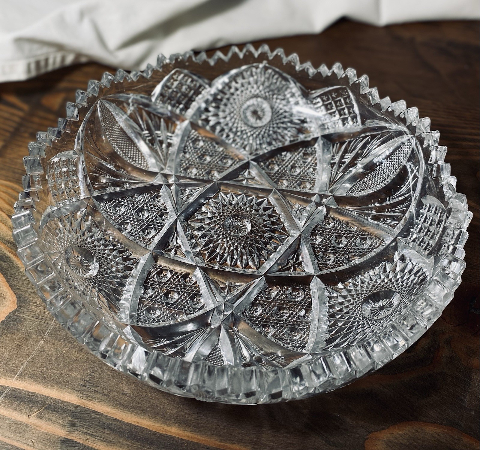 Indiana Glass Nucut #497  Large Serving Bowl EAPG