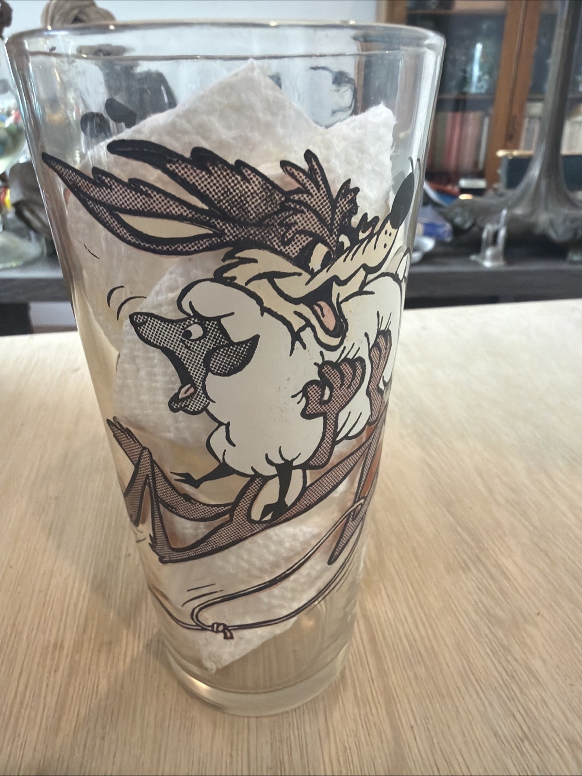 Rare 1976 SAM SHEEPDOG RALPH , WILLIE COYOTE Warner Bros Looney Tune Pepsi Glass