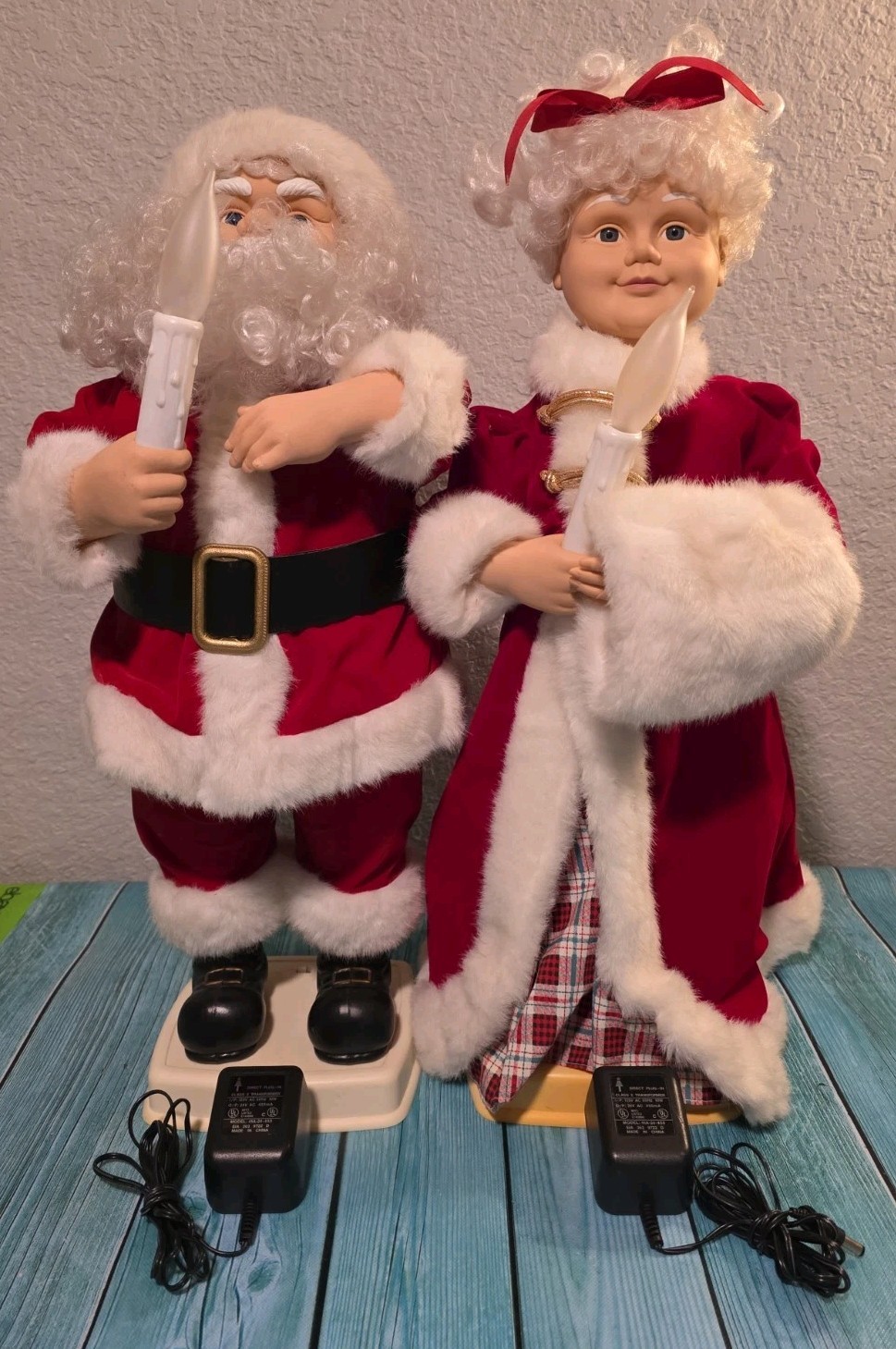 🔥VINTAGE TELCO 1992 MOTION-ETTE ANIMATED SANTA & MS. CLAUS 24
