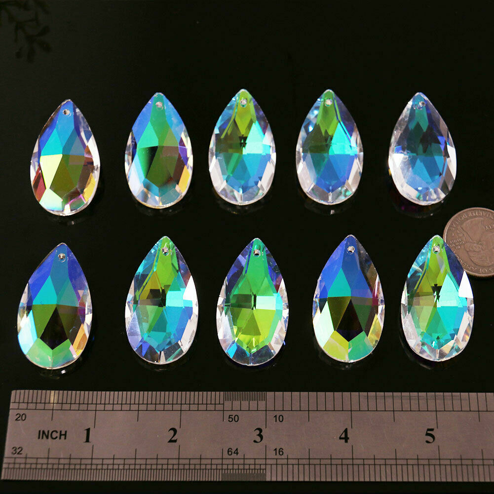 10X AB Crystal Glass Faceted Prism Suncatcher Lamp Bead DIY Pendant Christmas