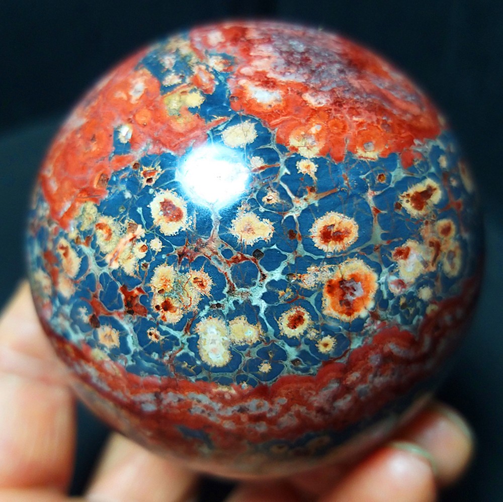 RARE 302.5G 61mm Natural Polished Colorful Agate Stone Ball Reiki Healing CA4740