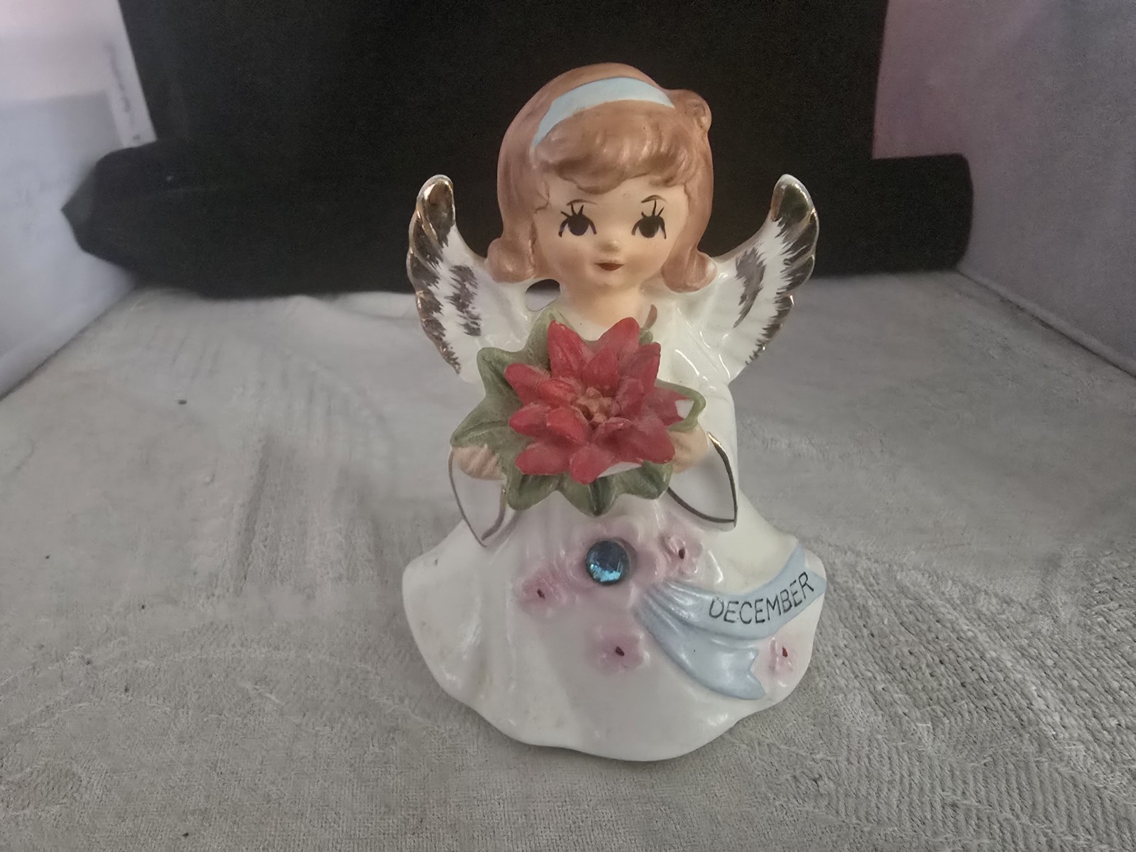 Vintage Lefton December Girl Angel Figurine #6624