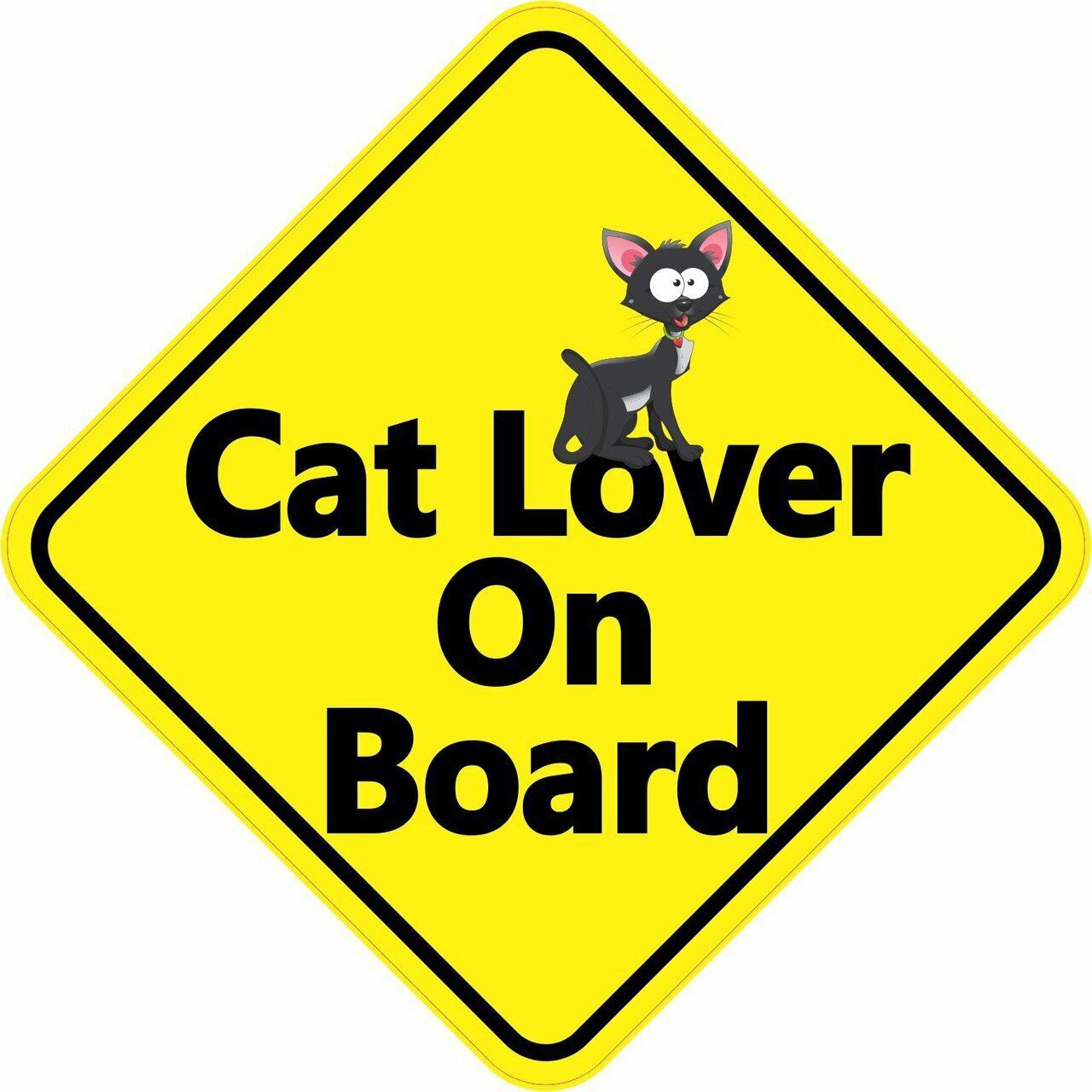 5in x 5in Cat Lover On Board Sticker Car Truck Vehicle Bumper Decal