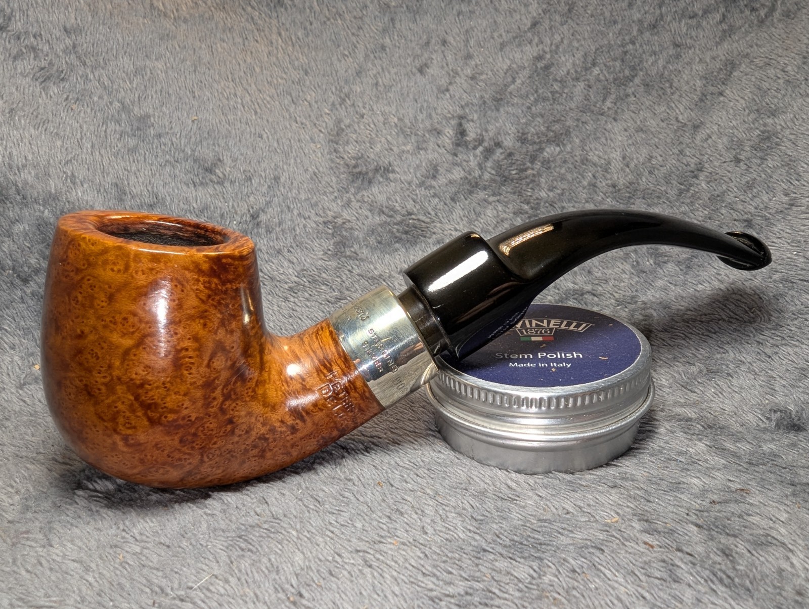 PETERSON DE LUXE 🇮🇪 STERLING SILVER Estate Smoking Pipe