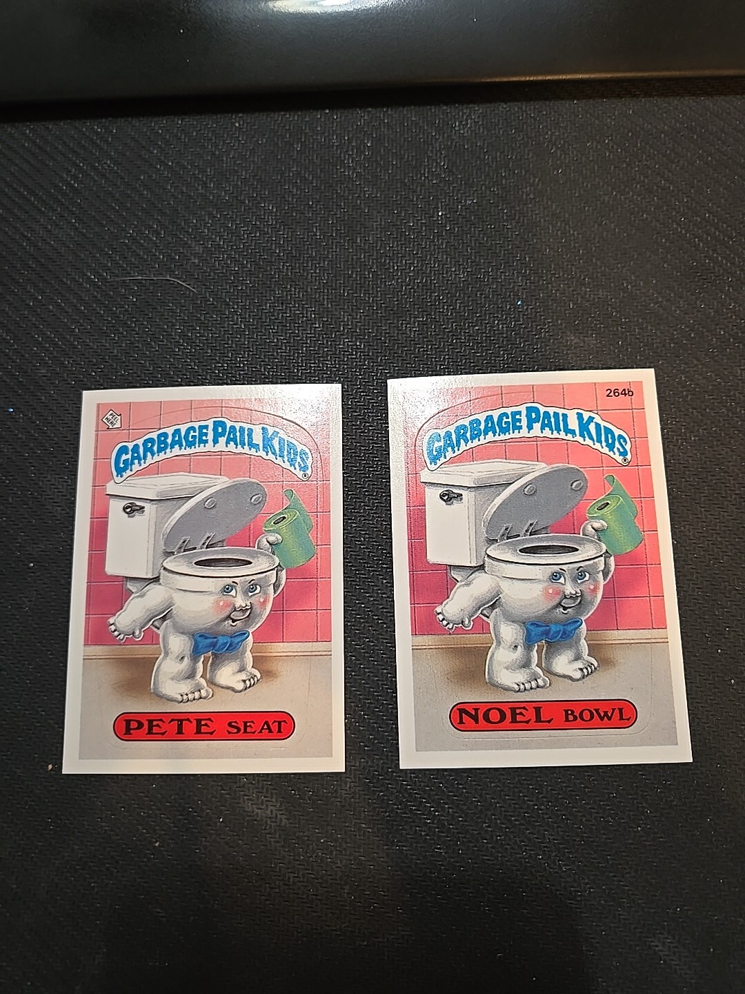 1987 Topps Garbage Pail Kids OS7 Pete Seat Noel Bowl #264a/b *LOT OF 2*