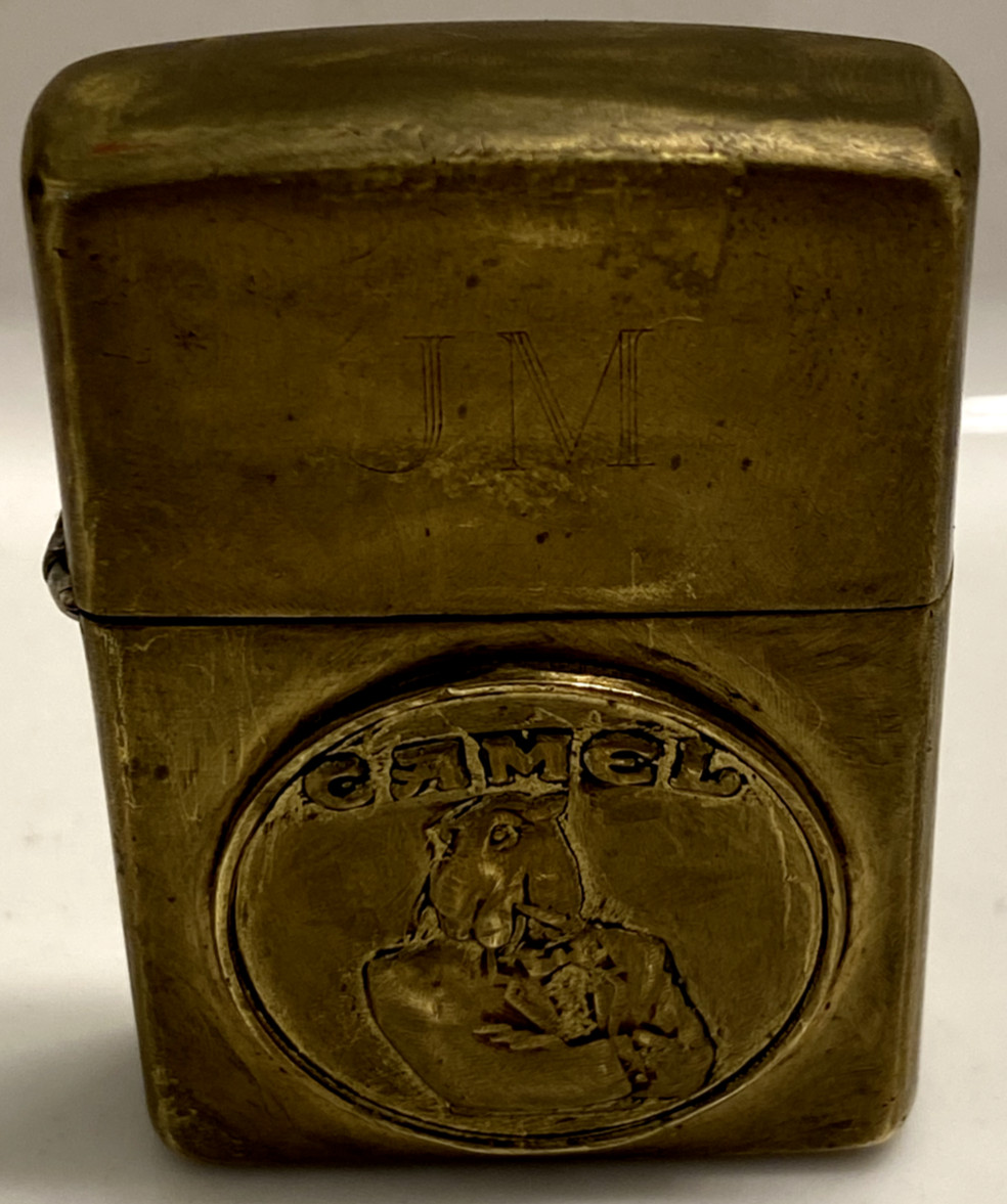 VINTAGE 1932-1992 JOE CAMEL TUXEDO MEDALLION BRASS ZIPPO LIGHTER ENGRAVED J.M.
