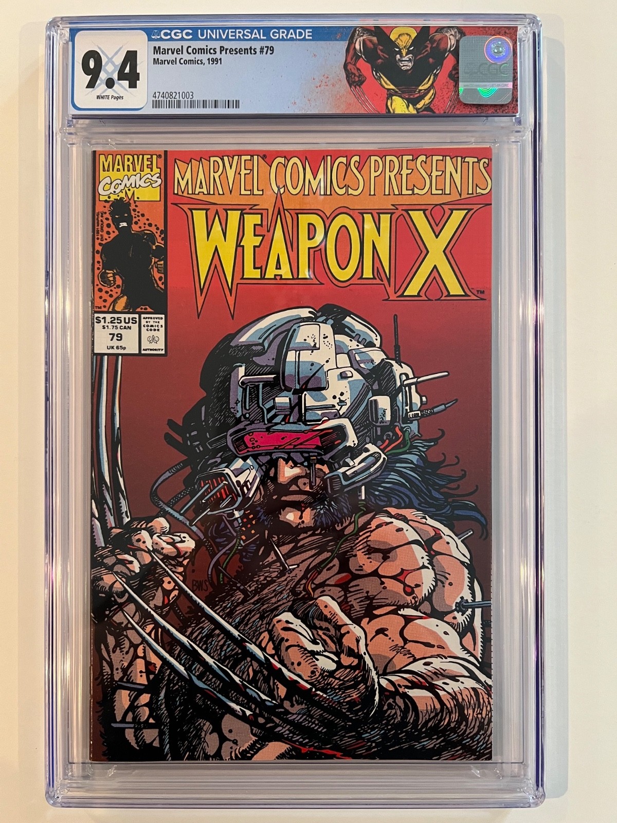 Marvel Comics Presents 79 CGC 9.4 NM (WP) Wolverine/Weapon X Origin/Custom Label