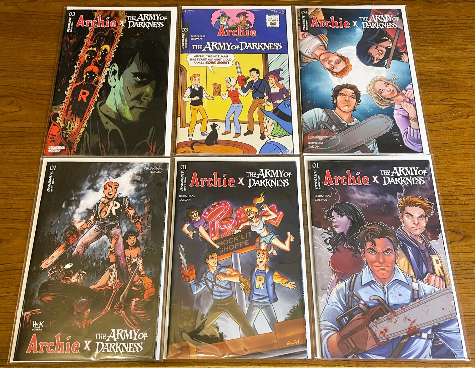 ARCHIE X THE ARMY of DARKNESS Comic Lot 1A, 1B, 1C, 3A, 3B, 3C Dynamite