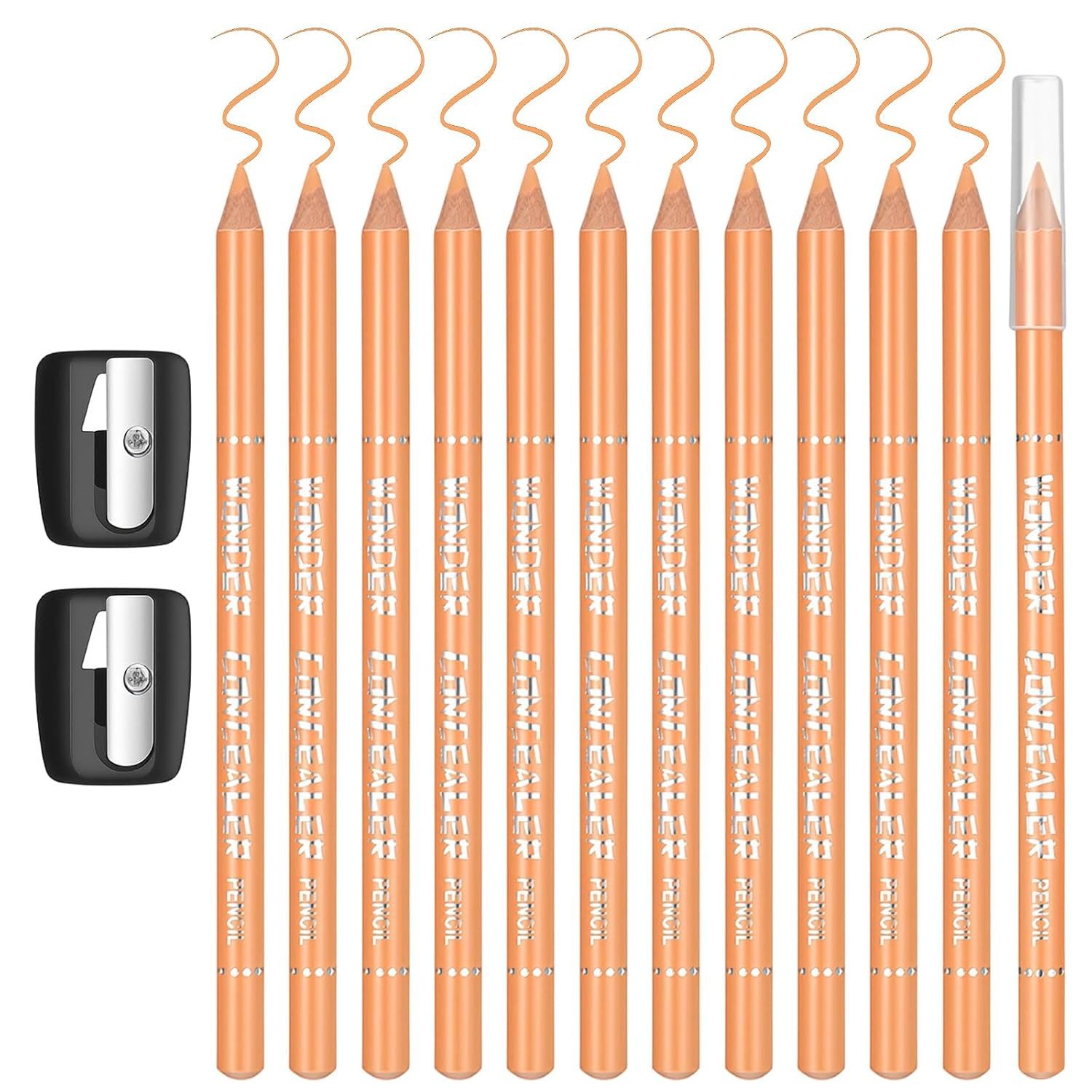 12Pcs Barber Pencil with 2 Sharpener Beige Magic Hairline Pencils Set Beard