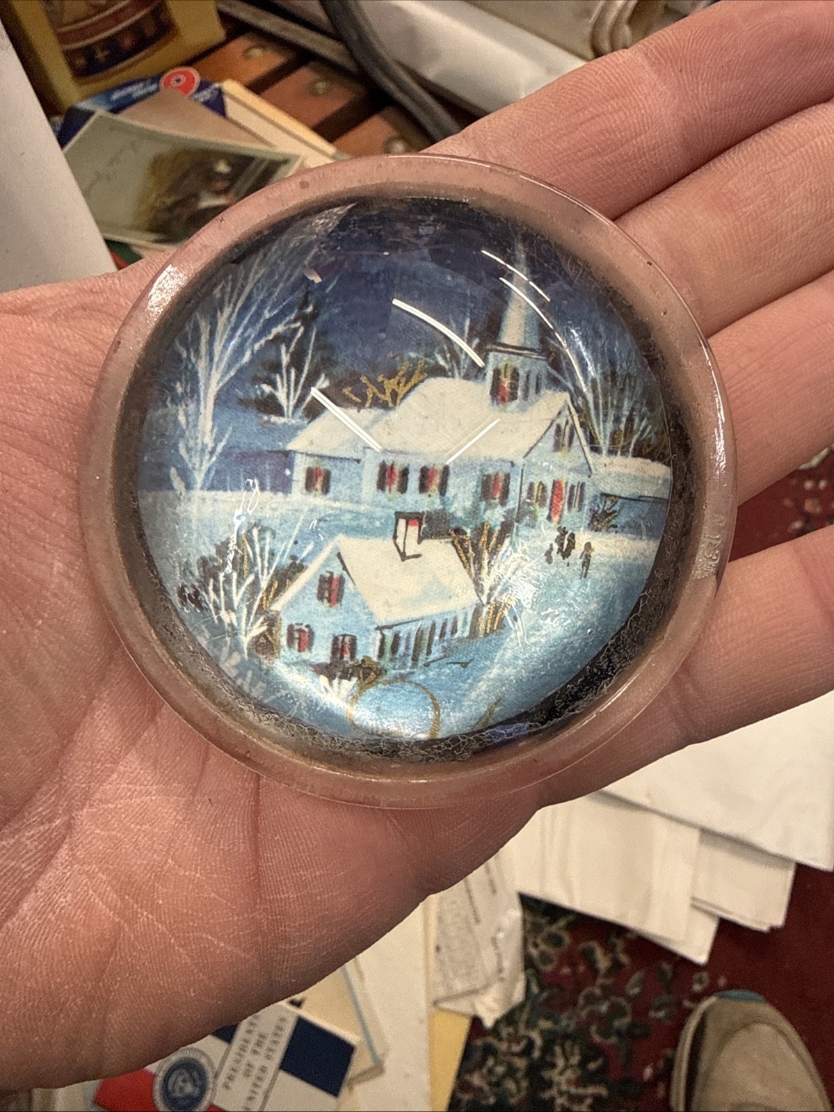 Solid Glass Paper Weight 1900s Old Vintage Antique Christmas Gifts