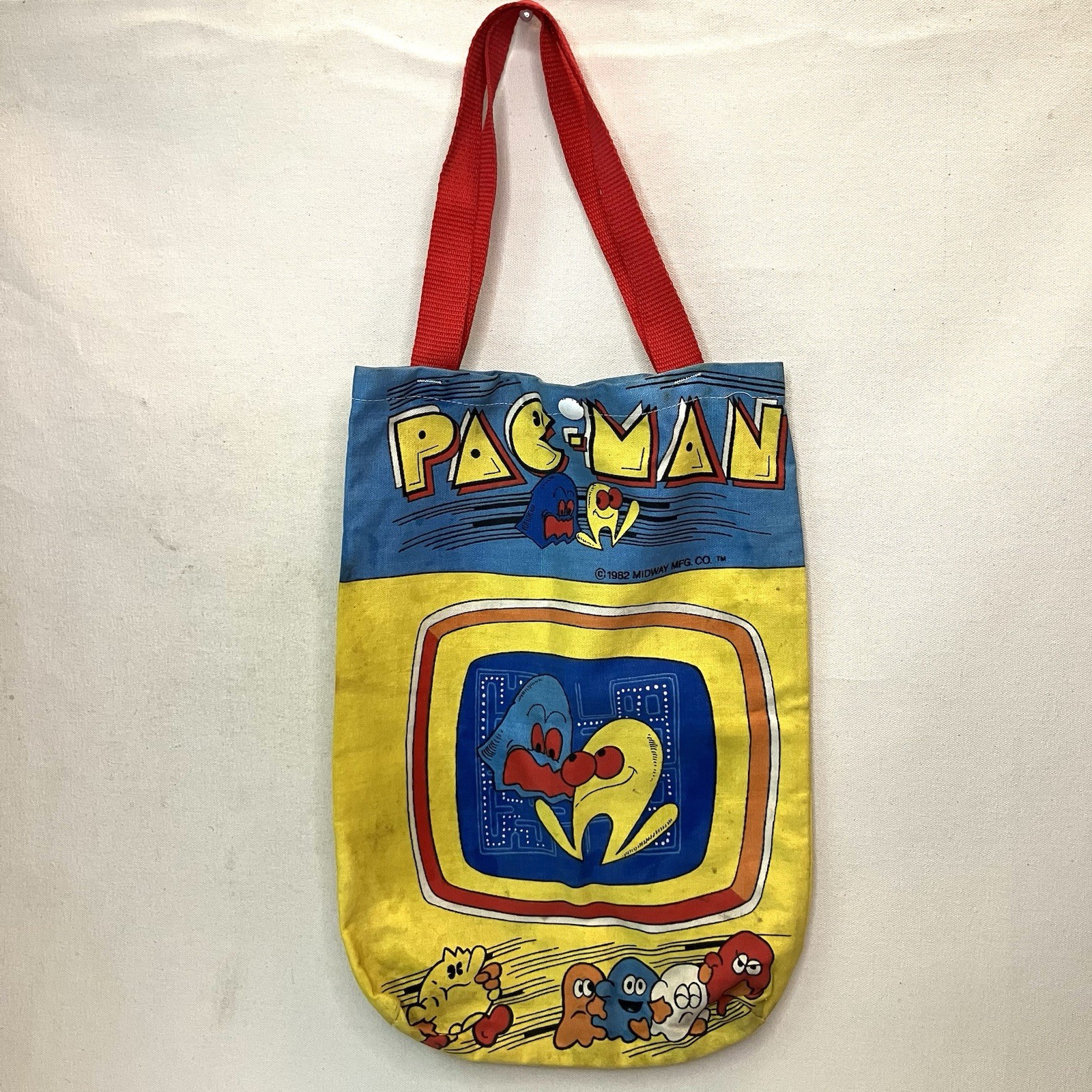 VTG 1982 Original Pac Man Canvas Bag Midway MFG Co Video Arcade Gamer 16 VTG 1982 Original Pac Man Canvas Bag Midway MFG Co Video Arcade Gamer 16