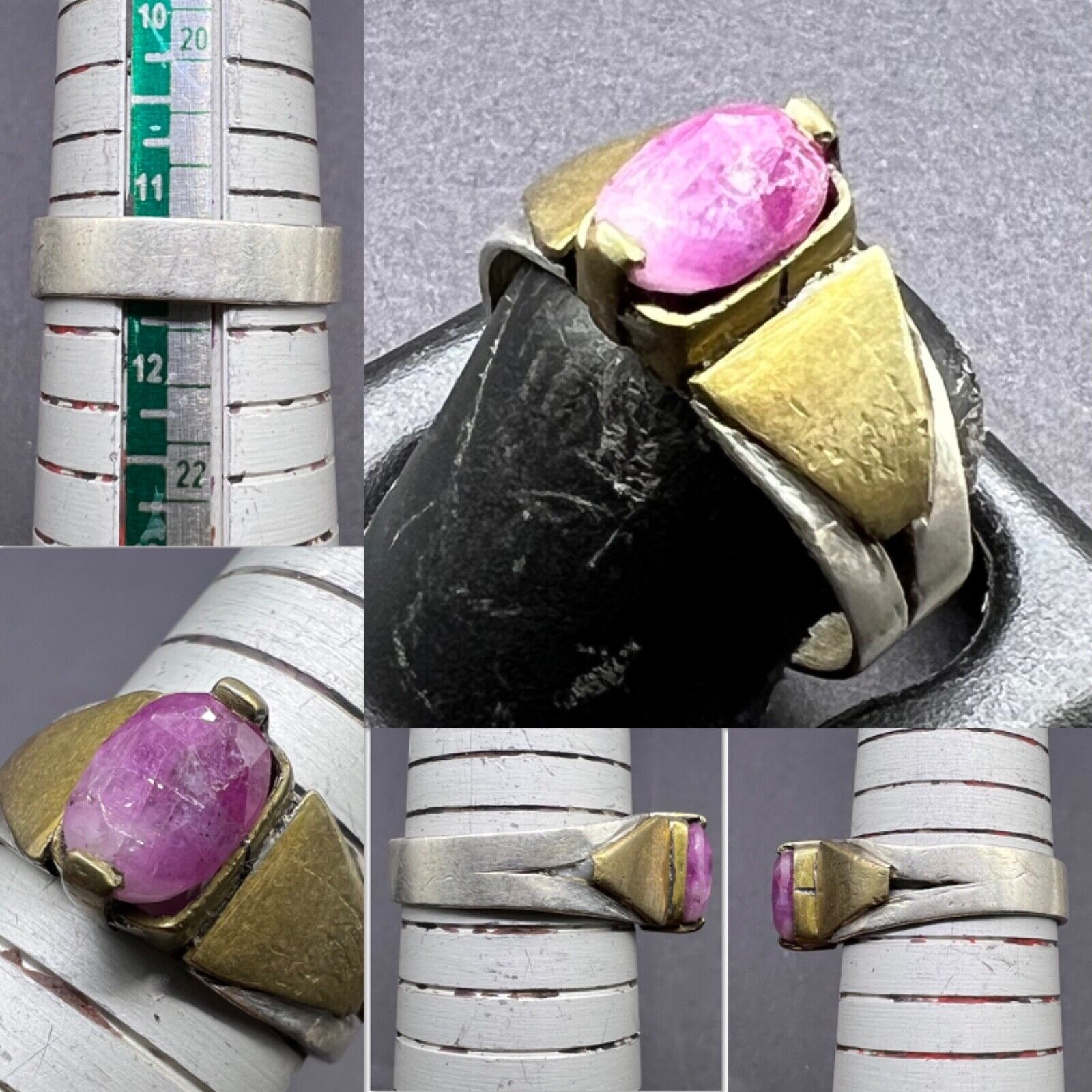 Vintage Pure Sliver Natural Ruby Stone Unique Ring From Afghanistan