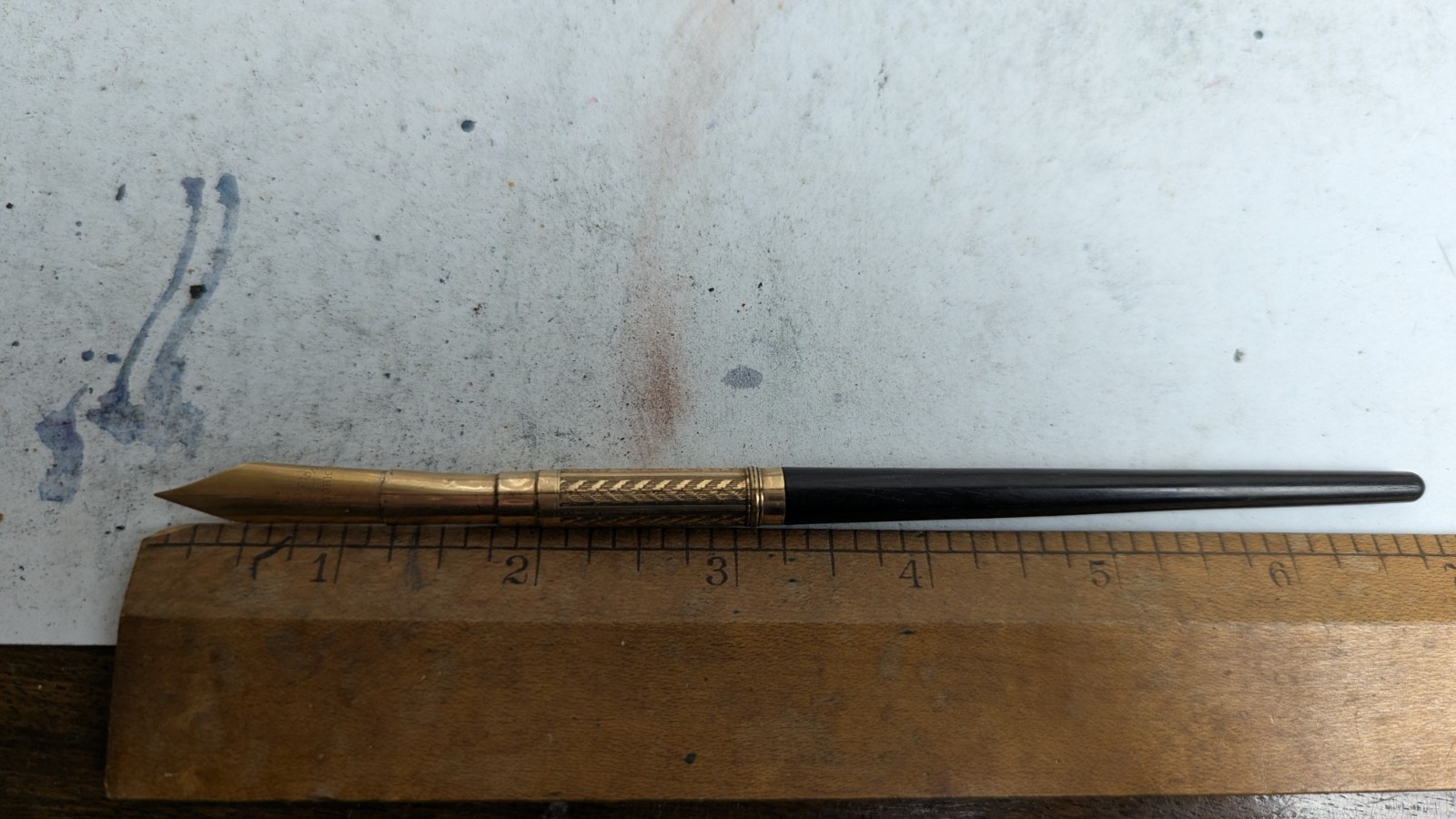 Edward Todd Co 11 HUGE vintage fountain pen dip pen nib 14k gold w/ holder