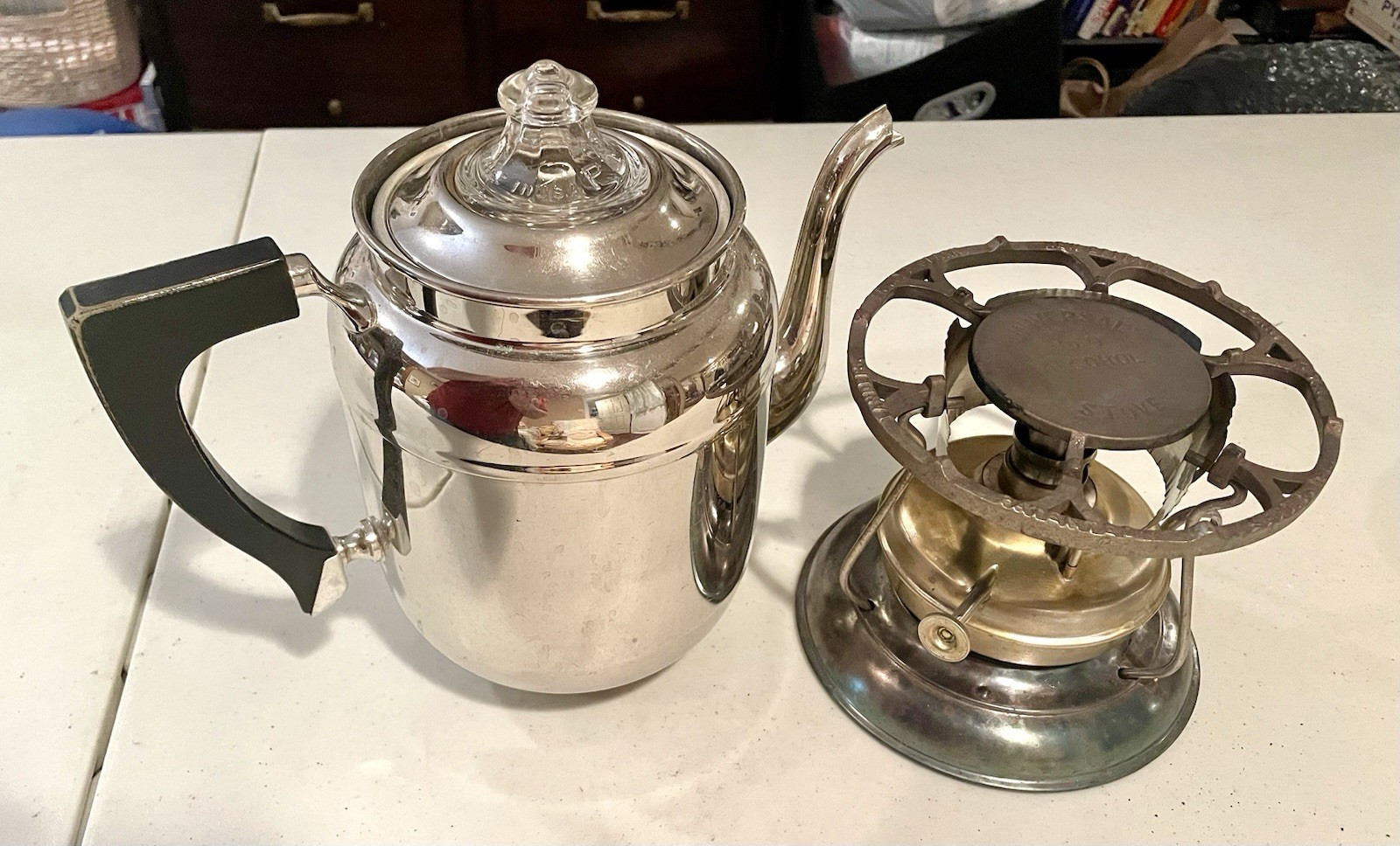 Landers Frary Clark Alcohol Stove And Percolator Vintage 1900s Works