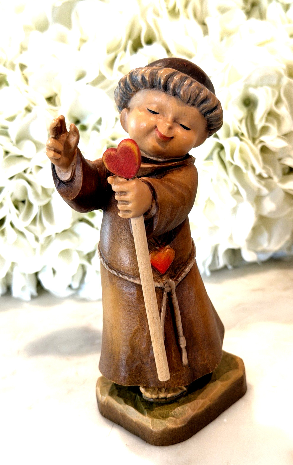 ANRI Ferrandiz Italy Genuine Wood Carving THE FRIAR Boy Monk Heart Blessing 6” ANRI Ferrandiz Italy Genuine Wood Carving THE FRIAR Boy Monk Heart Blessing 6”