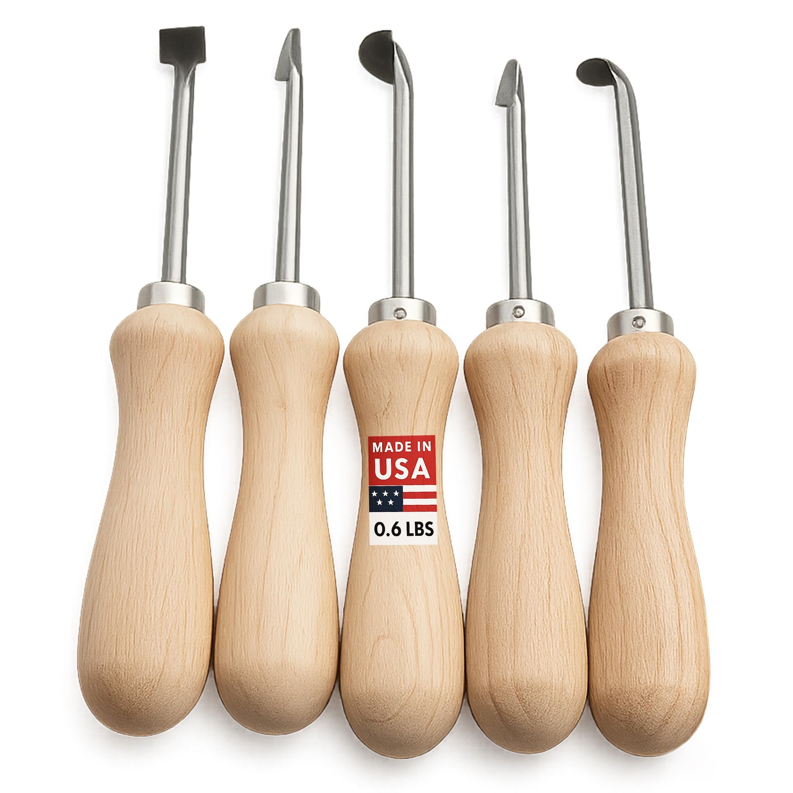 UJ Ramelson Royal Arms Gun Stock Inletting Chisel Set, 5 Piece Set