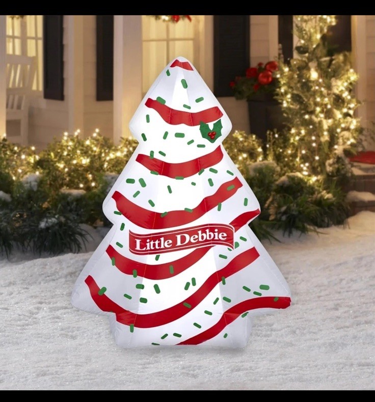 Little Debbie Christmas Tree Cake 4.5 ft Inflatable Indoor / Outdoor Yard Decor