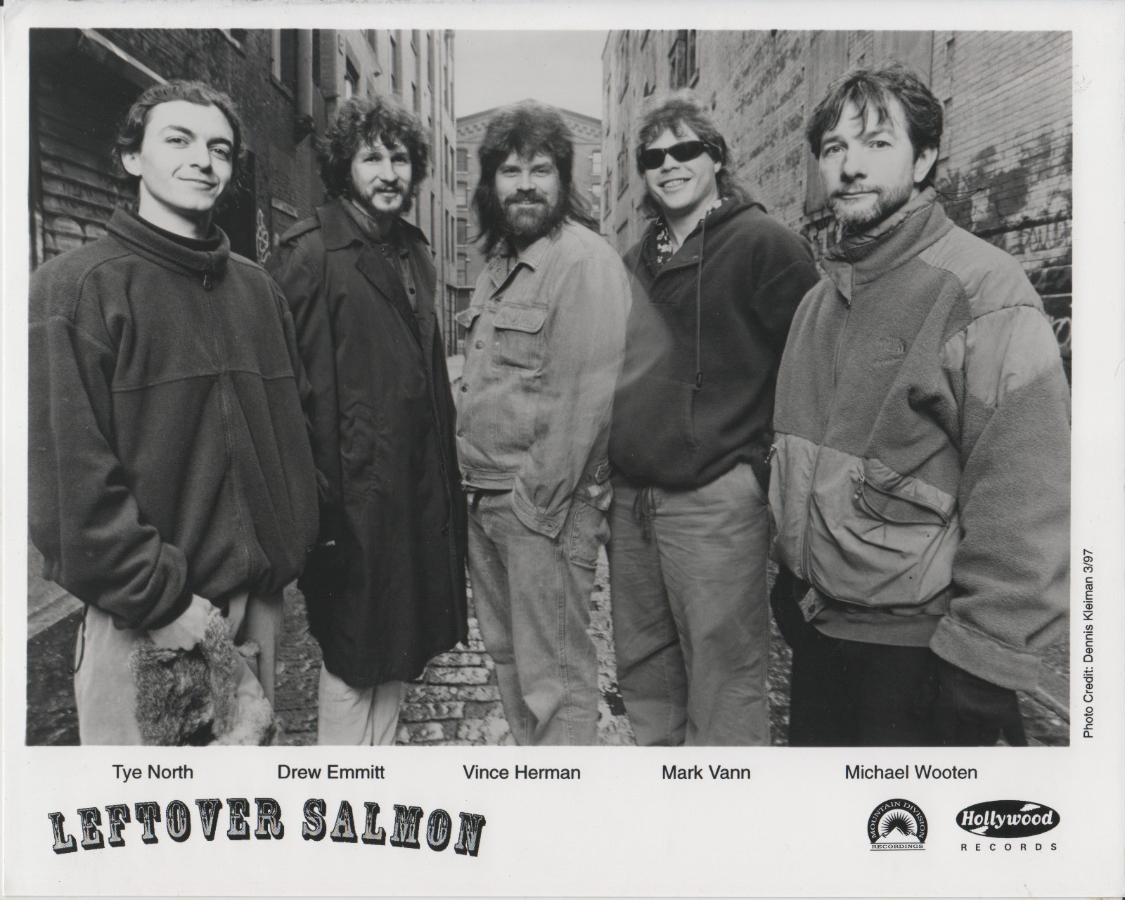 Jam Band Bluegrass Country Rock LEFTOVER SALMON B&W 8x10 Publicity PHOTO 1997