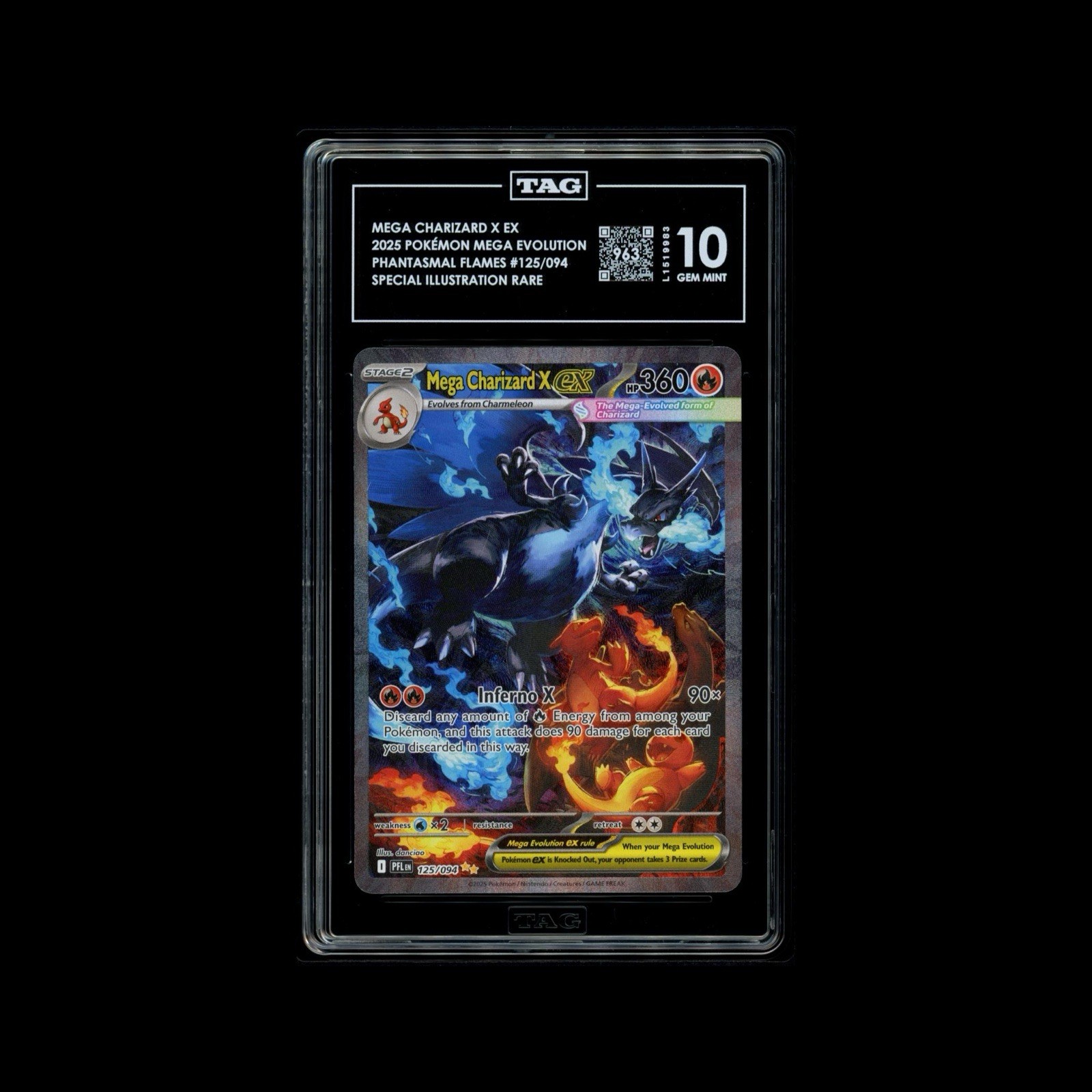 Mega Charizard x Ex 125/094 SIR TAG Gem Mint 10 | Phantasmal Flames | Pokemon Mega Charizard x Ex 125/094 SIR TAG Gem Mint 10 | Phantasmal Flames | Pokemon