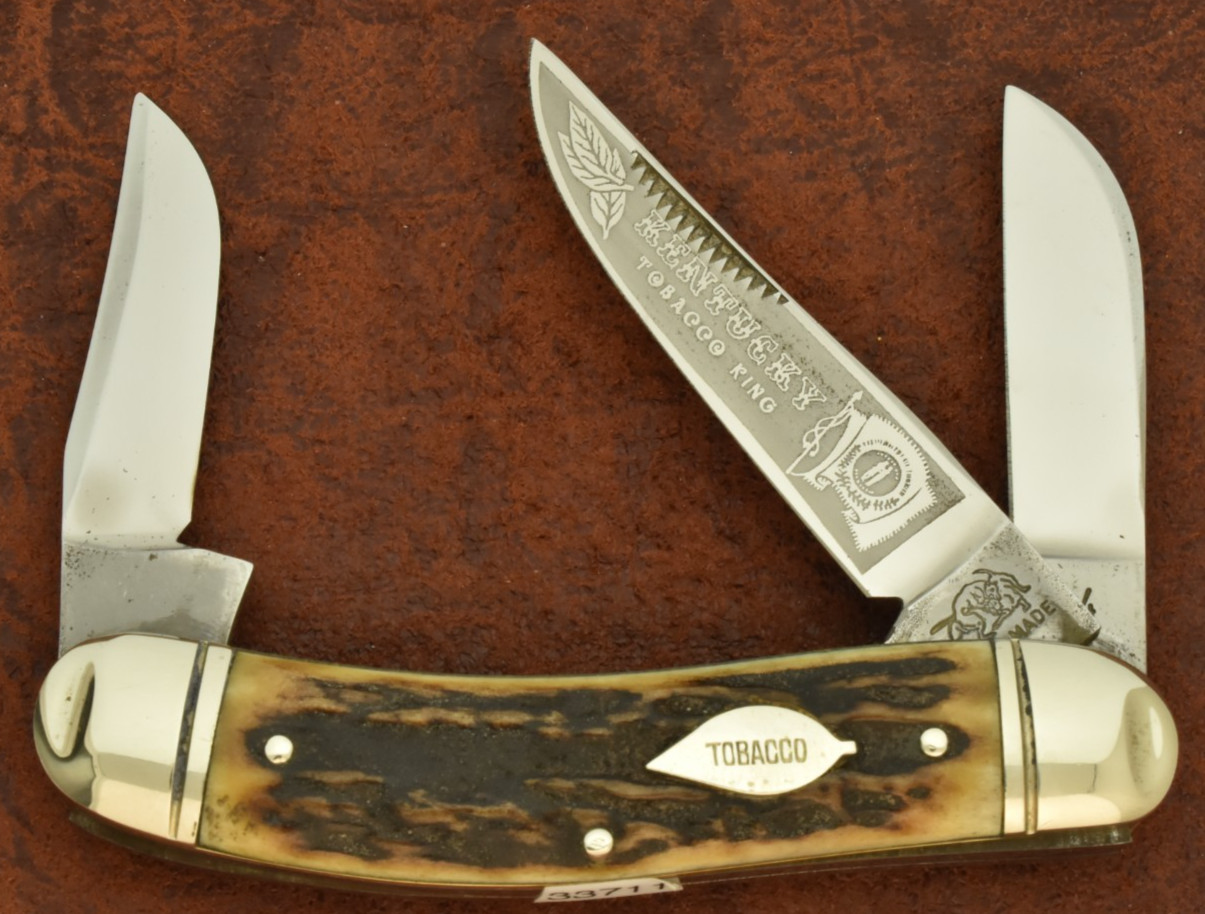 BULLDOG BRAND SOLINGEN GERMANY KENTUCKY TOBACCO STAG SOWBELLY KNIFE NICE (33711