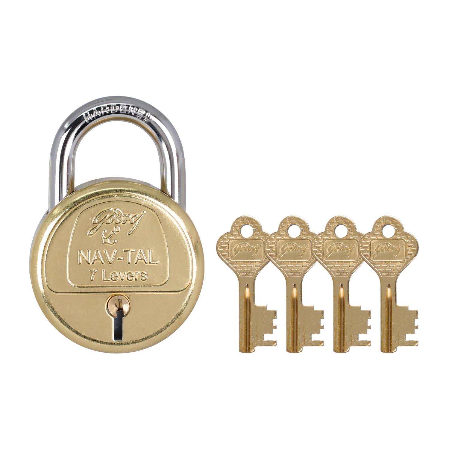 Godrej Navtal 65mm 7 Lever Brass Padlock | 4 Keys | Main Door Gate Lock Shops Godrej Navtal 65mm 7 Lever Brass Padlock | 4 Keys | Main Door Gate Lock Shops