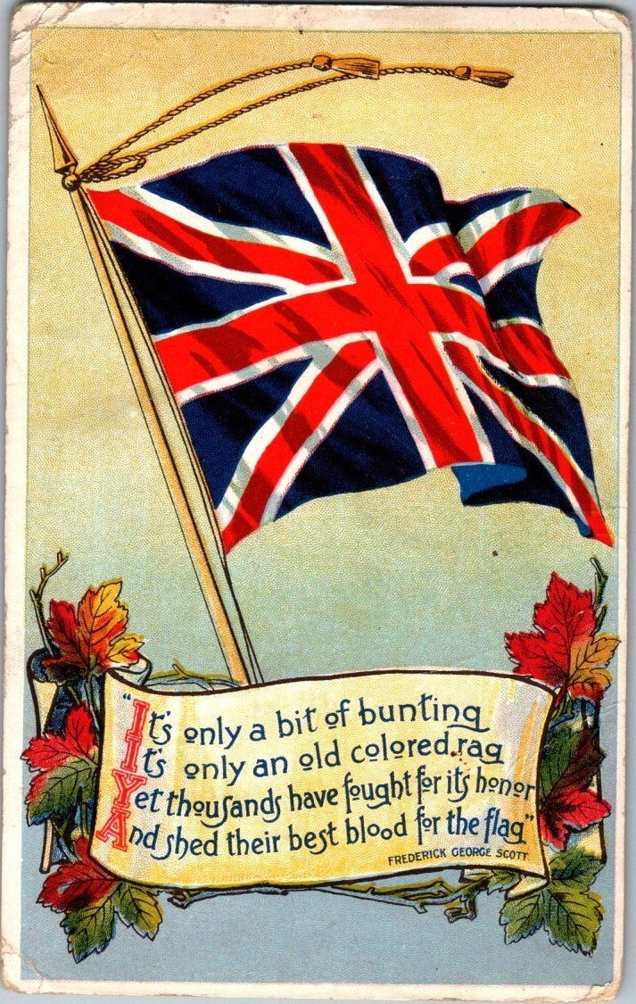 Vintage Victorian Postcard 1907-1910 Prudential Insurance Sales Card - Flag