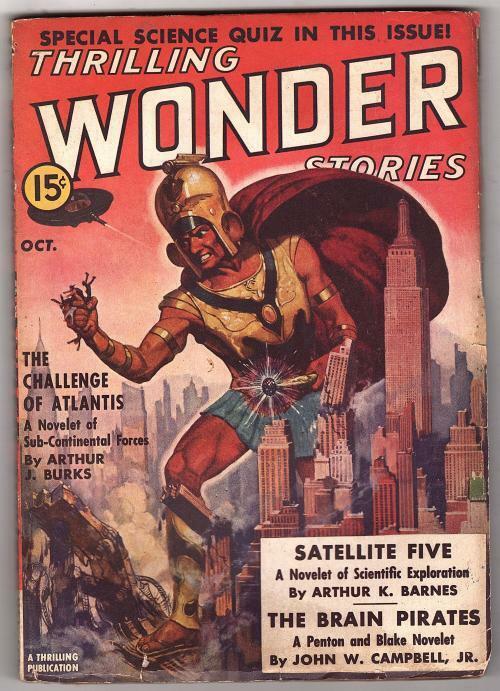 Thrilling Wonder Oct 1938 Ray Cummings; Manly Wade Wellman; John Campbell