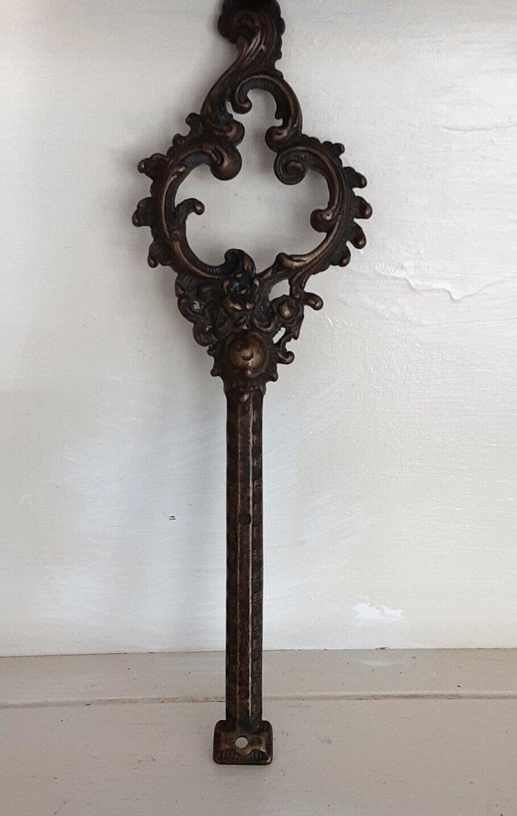 Antique Bronze Tone Architectural Salvage Ornate Scroll Wall Decor 12\