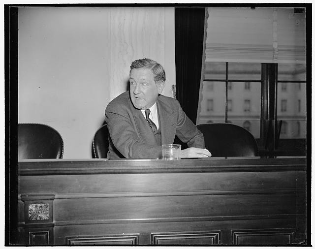 Photo:Unidentified Man 1939 1940 Courtroom Desk Window Photo