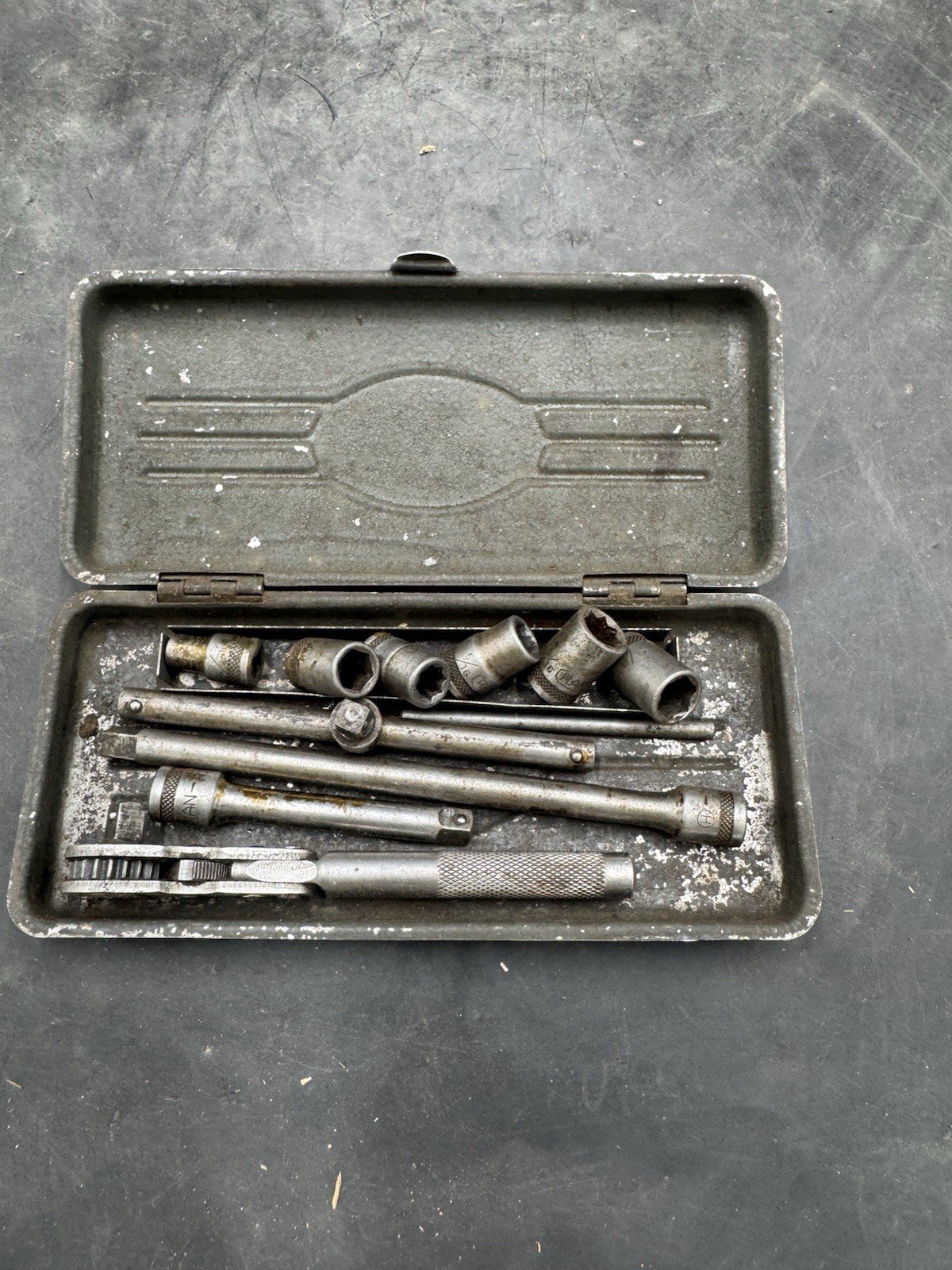 Sears Craftsman USA Circle H Ratchet Socket Set 1/4” Drive Rare Short