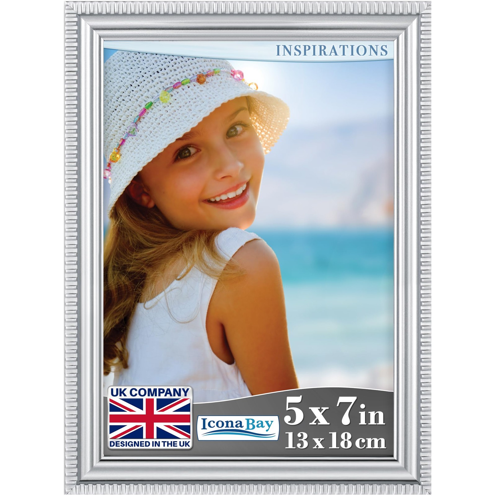 Icona Bay 5x7 Silver Picture Frame Beautifully Detailed Molding, 5x7,