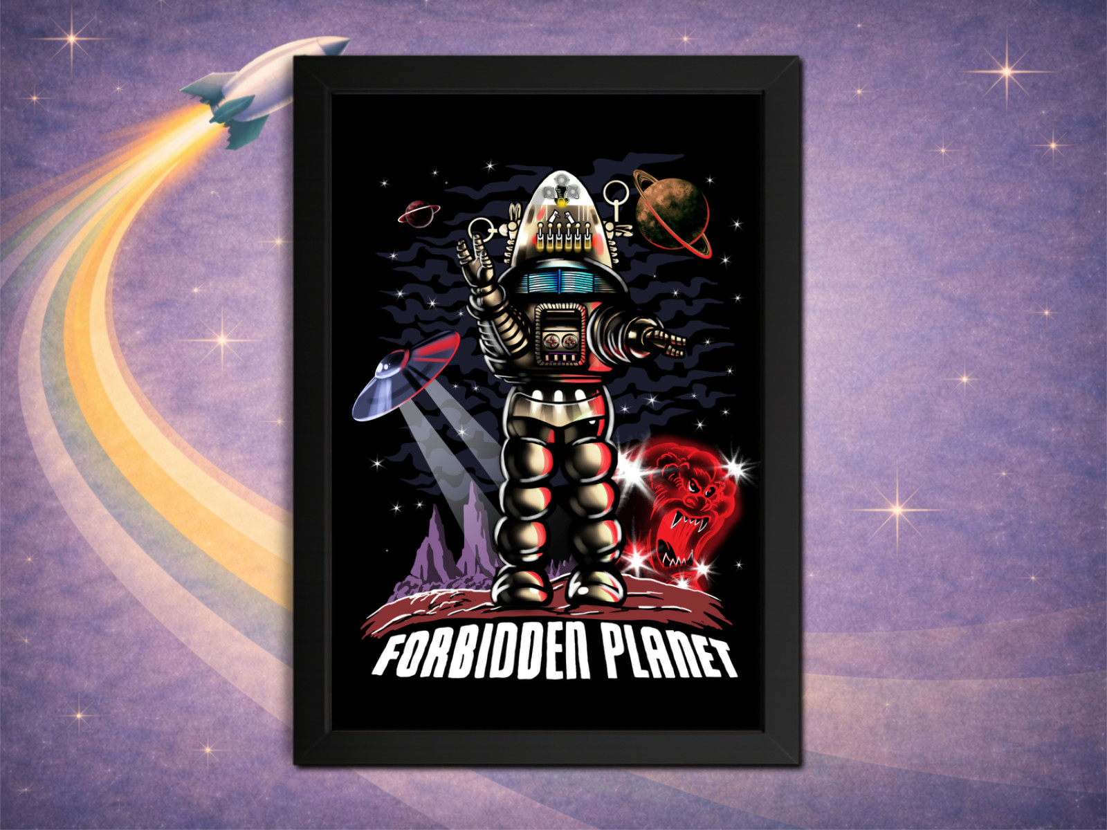 Framed Forbidden Planet Robby the Robot Print | ClassicSciFi Wall Art 8x12