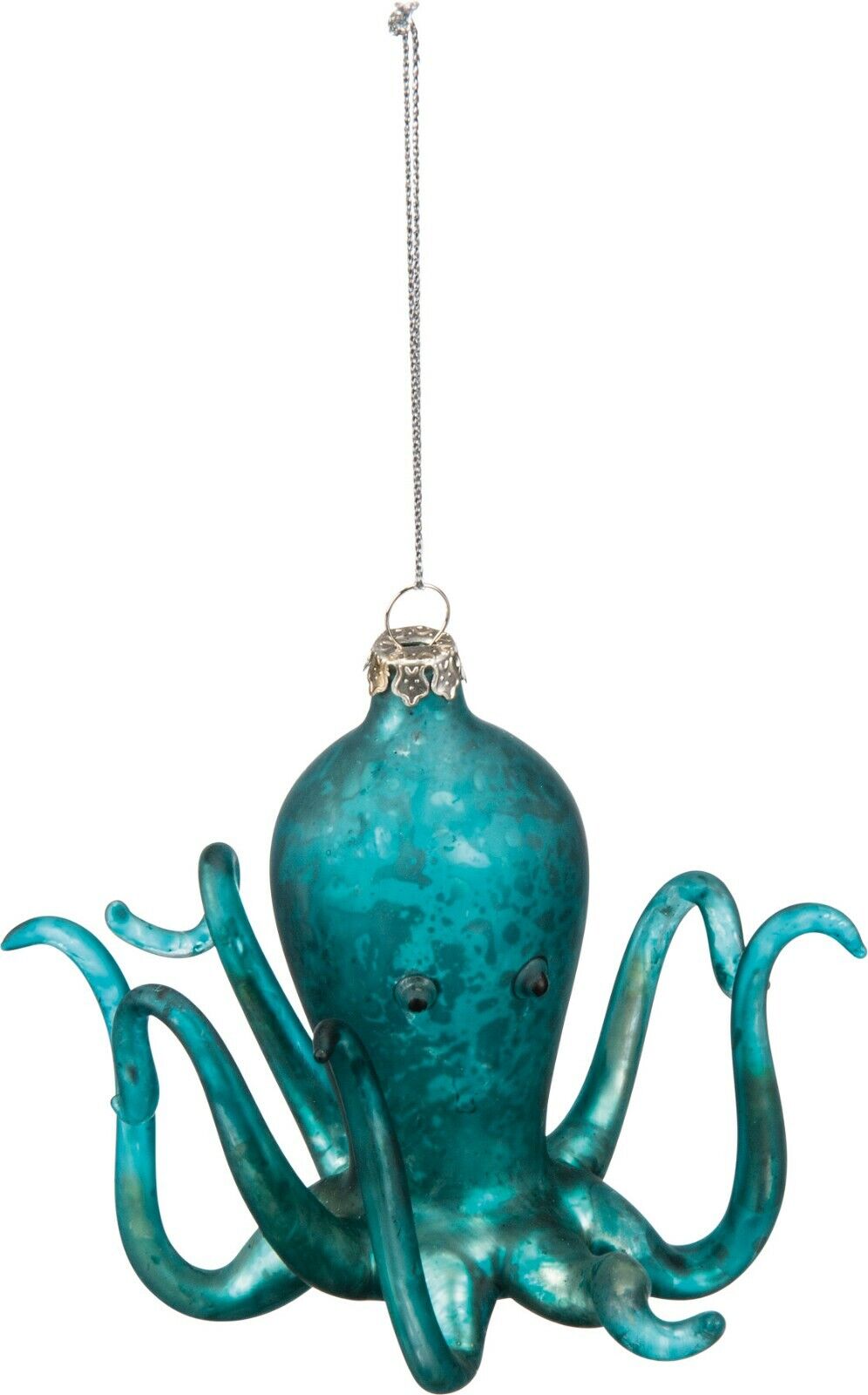 Primitives By Kathy Blue OCTOPUS GLASS ORNAMENT NEW Christmas Holiday Beach