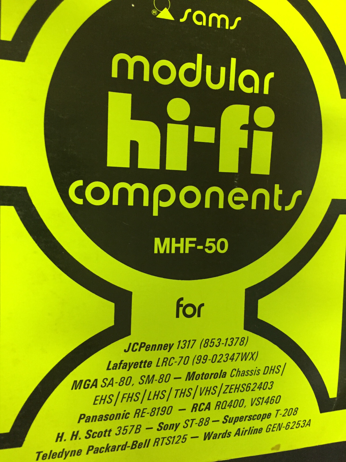 MHF-50 SAMS HI-FI  PHOTOFACT JC PENNY LAFAYETTE MGA MOTOROLA PANASONIC RC    NOS