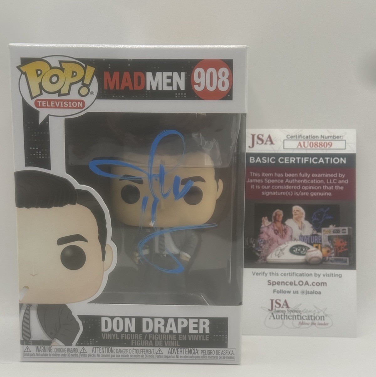 Jon Hamm Signed Don Draper Vaulted 2019 Mad Men Funko Pop #908 JSA COA AUTHEN